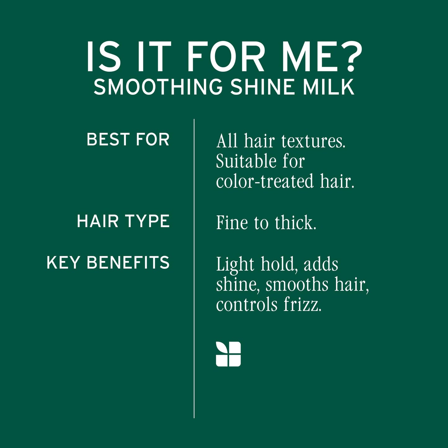 Dark Slate Gray Biolage Smooth Shine Milk - Smoothing Leave-In Spray, Adds Shine, Reduces Frizz, Lightweight Hold, Styling Primer, Vegan & Paraben-Free