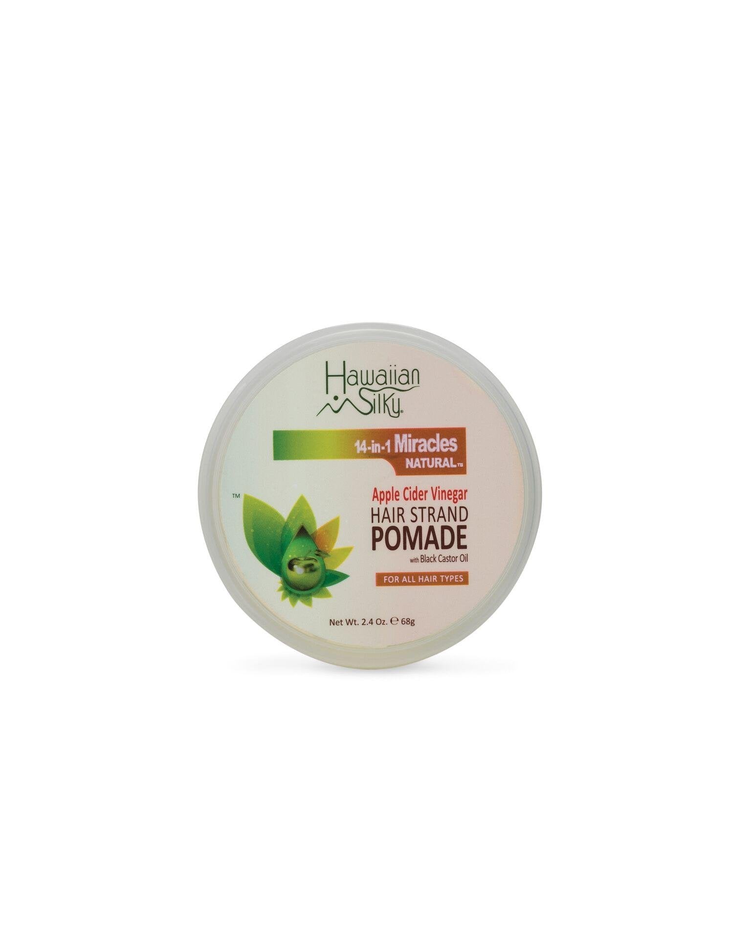 White Smoke Hawaiian Silky Apple Cider Vinegar Hair Pomade with Black Castor Oil - 2.4 oz - Strong Natural Hold - All Hair Types - Men, Women & Kids