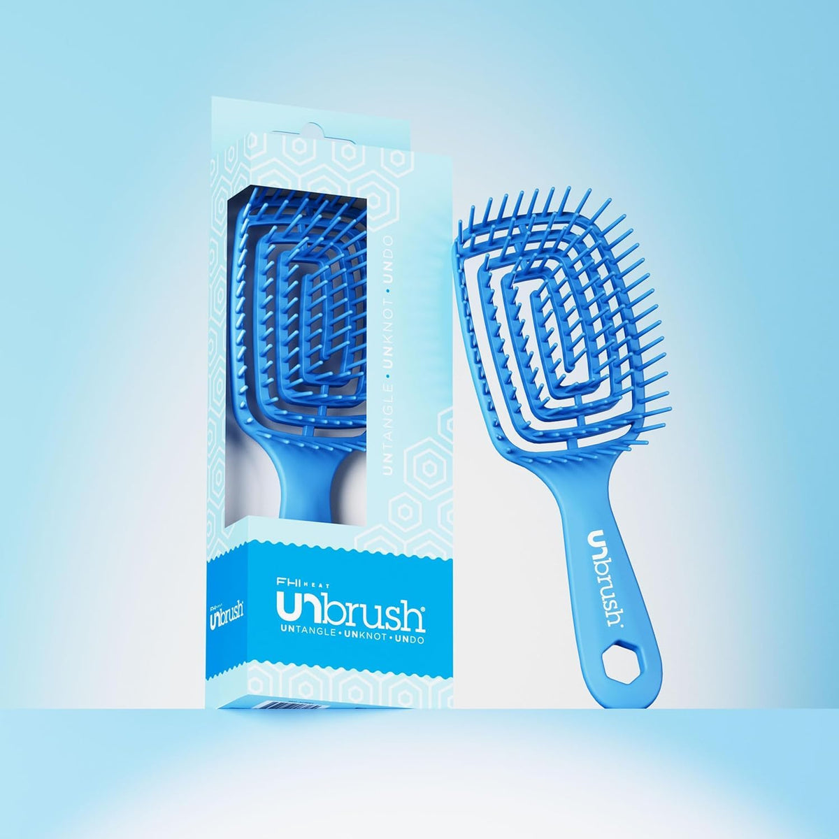 Light Blue FHI Heat UNbrush Flex Detangling Brush - Ultra Flexible Hairbrush