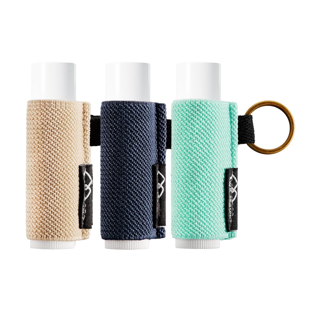 White Smoke WK IEASON Lip Balm Holder Keychain for LANEIGE, Summer Fridays, Small Christmas Gifts Stocking Stuffers for Teen Girls, Lip Gloss Holder Compatible With Chapstick, Burt's Bees Elastic Lipstick Holder