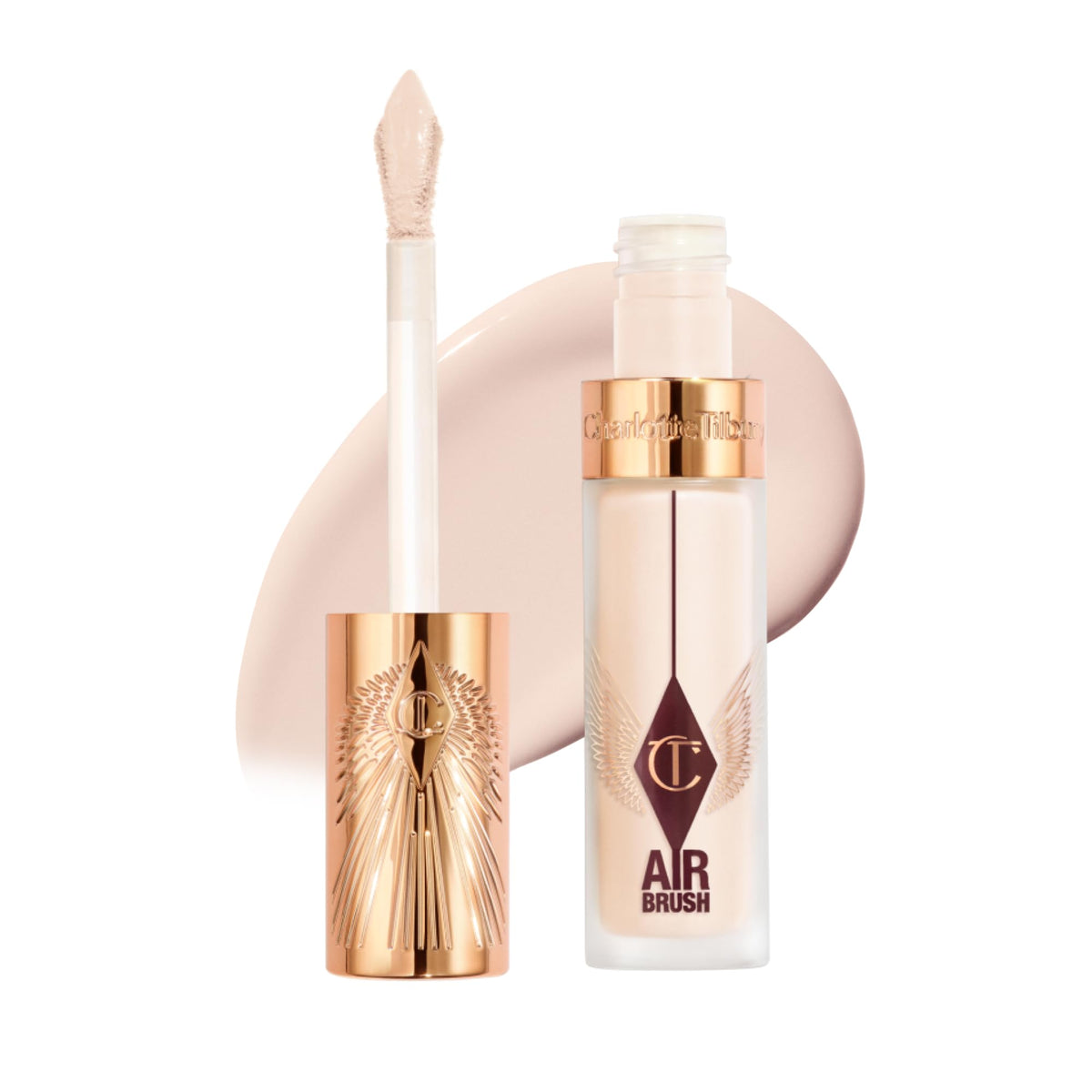White Smoke Charlotte Tilbury AIRbrush Flawless Blur Concealer - Longwear Concealer for Dark Circles, Blemishes, Redness & More - Hydrating, Crease-Proof & Full Coverage with a Natural Matte Finish