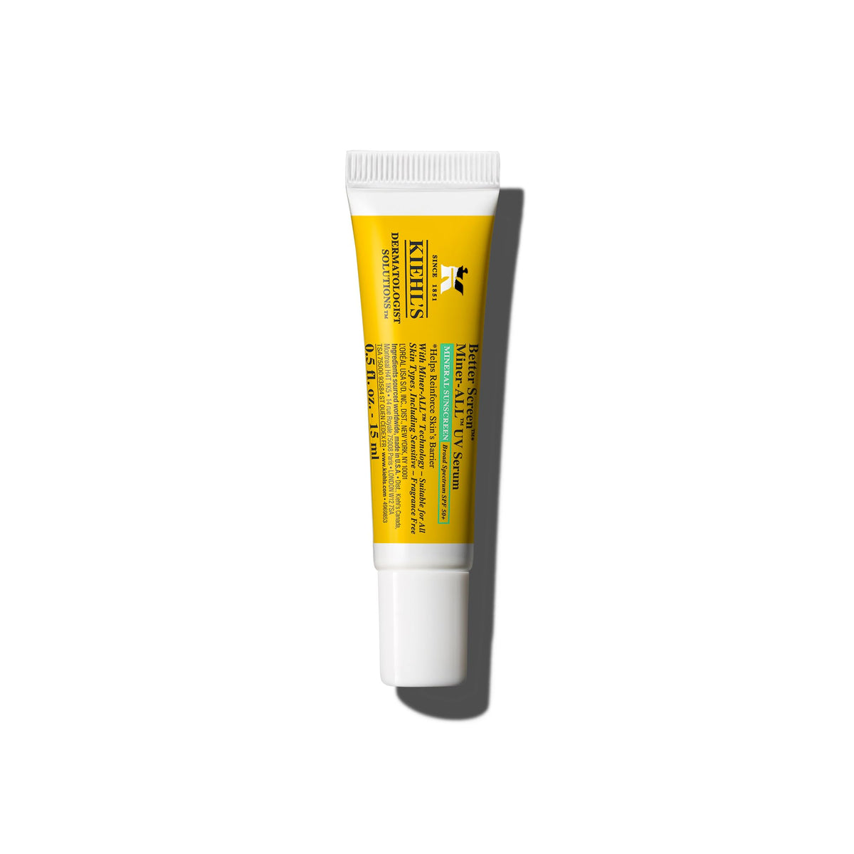 White Smoke Kiehl's Better Screen Miner-all UV Serum Mineral Sunscreen SPF 50-0.5 Oz