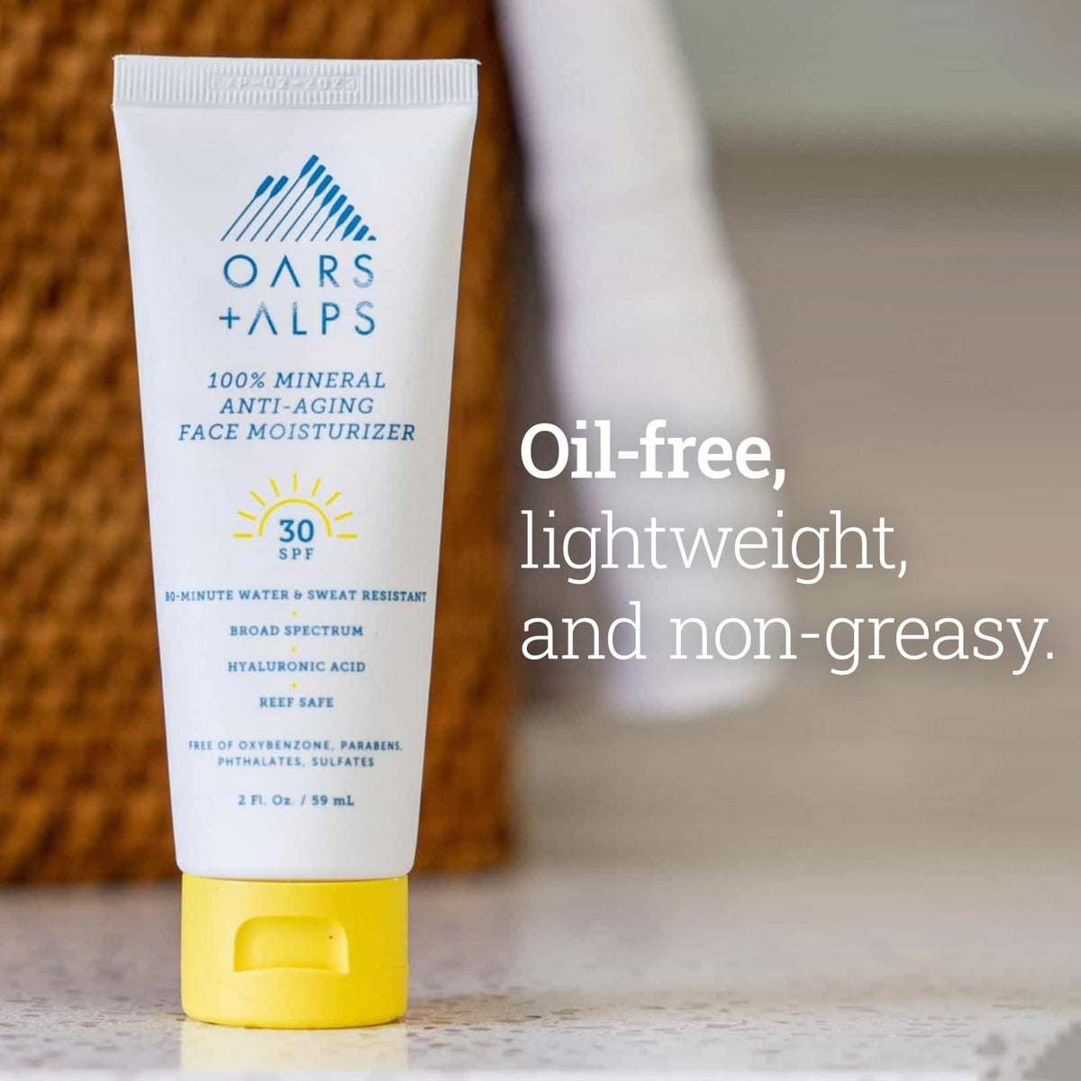Rosy Brown Oars + Alps Mineral SPF 30 Face Sunscreen Moisturizer, 1pk, 2oz