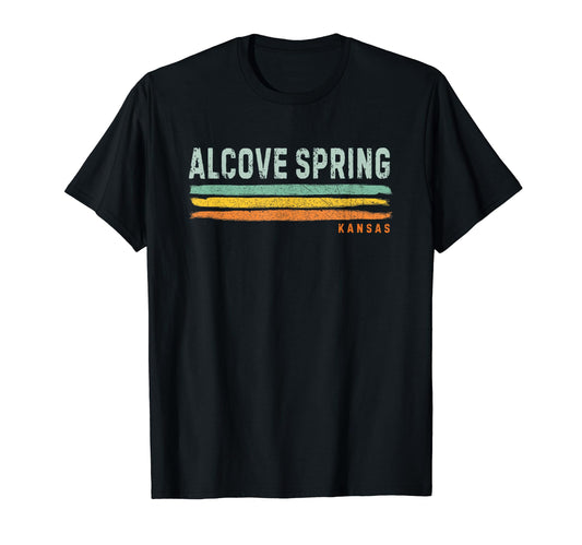White Smoke Vintage Stripes Alcove Spring KS T-Shirt