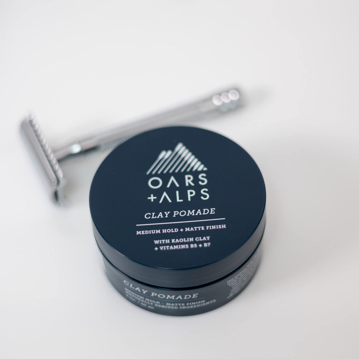 Lavender Oars + Alps Clay Hair Pomade for Men with Biotin, Kaolin Oil, Bentonite Clay, Jojoba Oil, Vitamin B7 & B5, Promotes Hair Growth, Medium Hold, Matte Finish, Reduces Frizz, 2oz