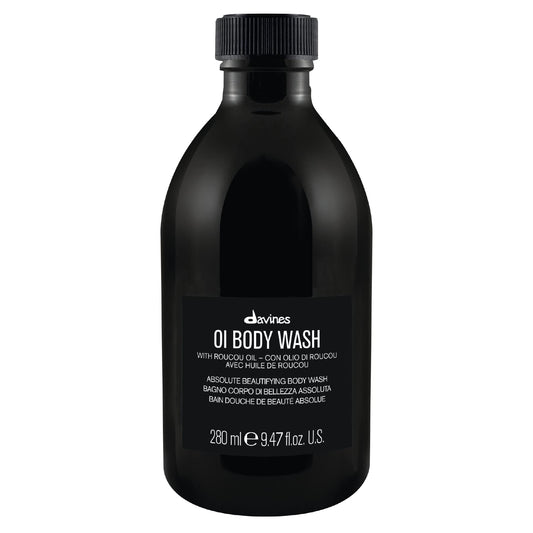 Black Davines OI Body Wash, Gently Cleansing Moisturizing Body Wash for All Skin Types - Hydrates & Softens Skin with Antioxidant Roucou Oil - Rich Creamy Foam with Signature OI Scent, 9.47 Fl Oz