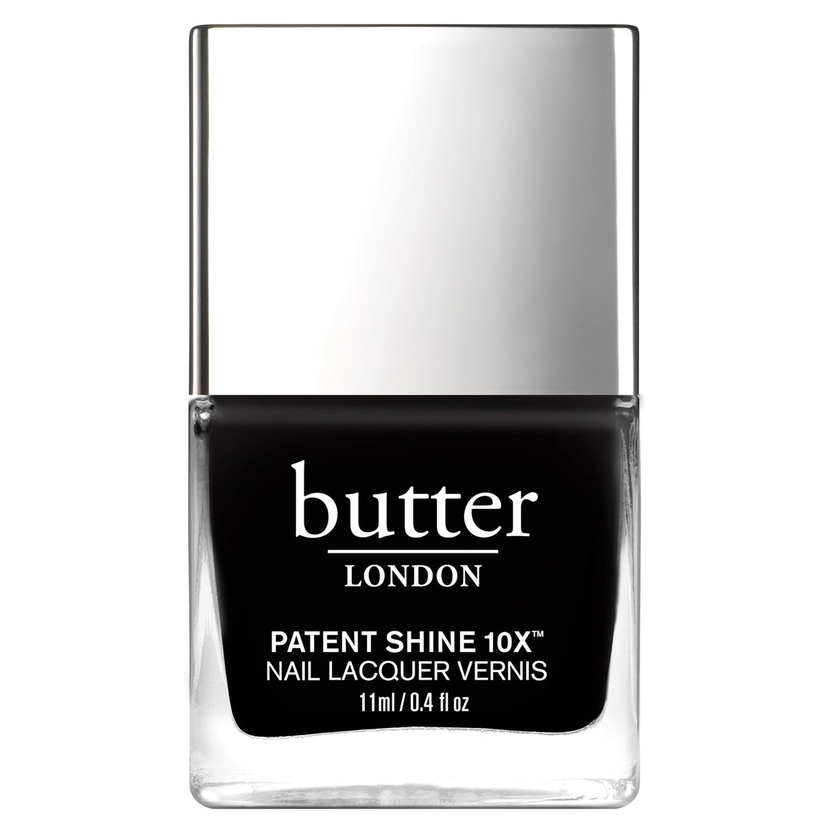 White Smoke butter LONDON Patent Shine 10X Nail Lacquer Polish, Union Jack Black (Black) - Gel-Like Finish & Chip-Resistant Nail Lacquer Helps Protect & Strengthen Nails - Non-Toxic & Cruelty-Free (0.4 Fl Oz)