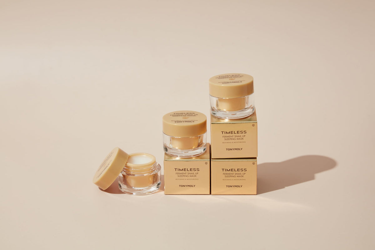 Gray TONYMOLY Ferment Snail Lip Sleeping Mask - Cocoa Butter, HA, Overnight