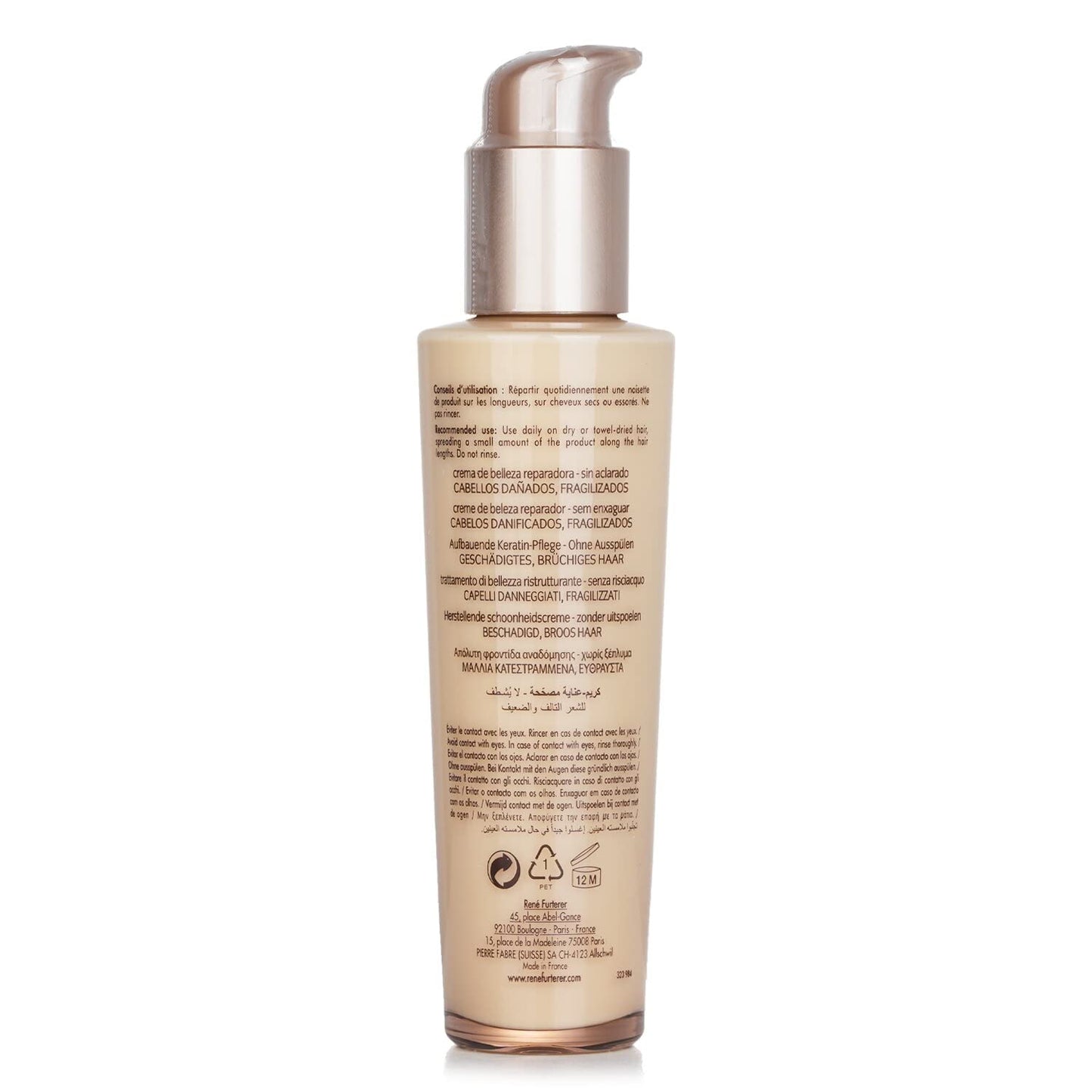 White Smoke Rene Furterer ABSOLUE KERATINE Repairing Beauty cream for Damaged, Over-processed Hair