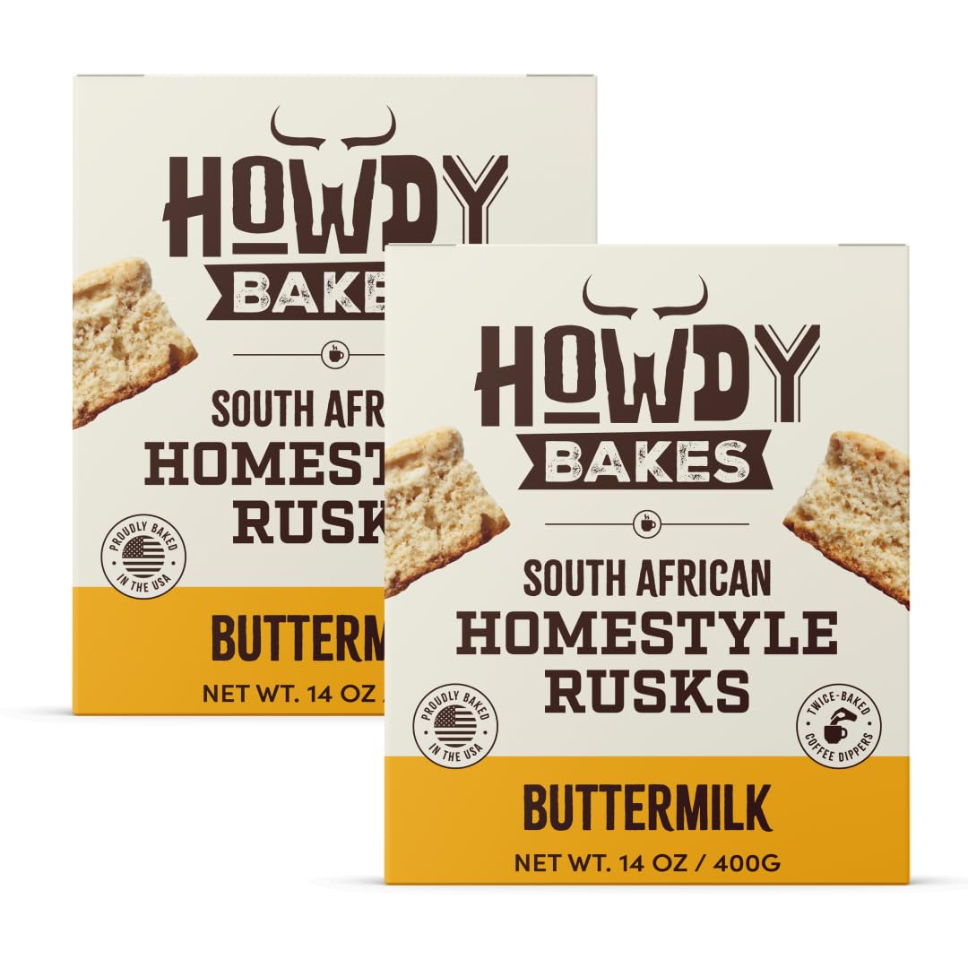 White Smoke Buttermilk Rusks 14oz (400g) – Authentic South African Double-Baked Biscuits | Crunchy Buttermilk Snack for Coffee & Tea | Handmade, Golden & Lightly Sweet | Preservative-Free Comfort Treat- Pack of 2