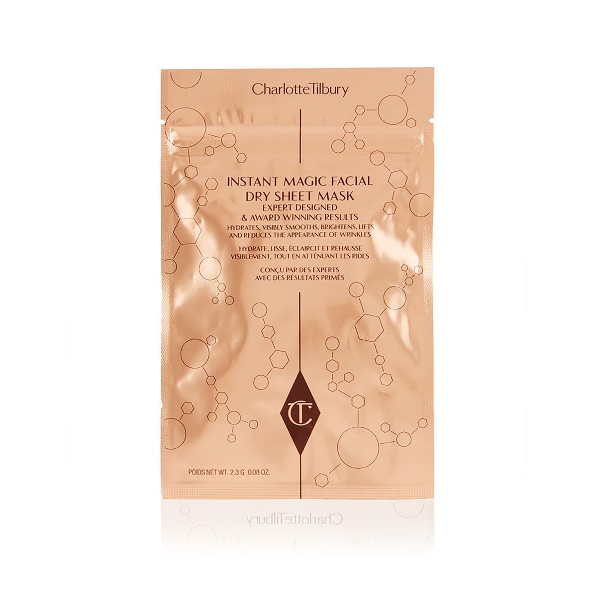 Tan Charlotte Tilbury Instant Magic Dry Sheet Face Mask - Reusable Facial Mask