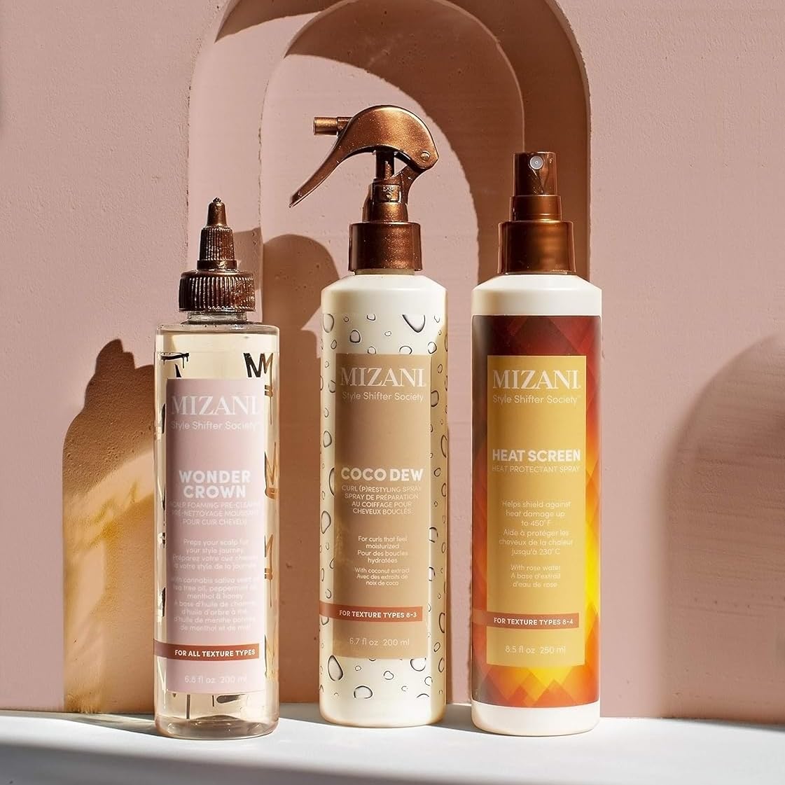 Tan Mizani Style Shifter Heat Screen Heat Protectant Spray – For Curly Hair