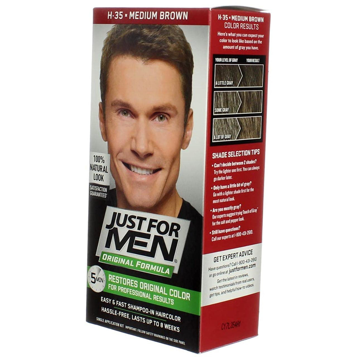White Smoke JUST FOR MEN Hair Color Medium Brown 35, 1 ea (Pack of 10)