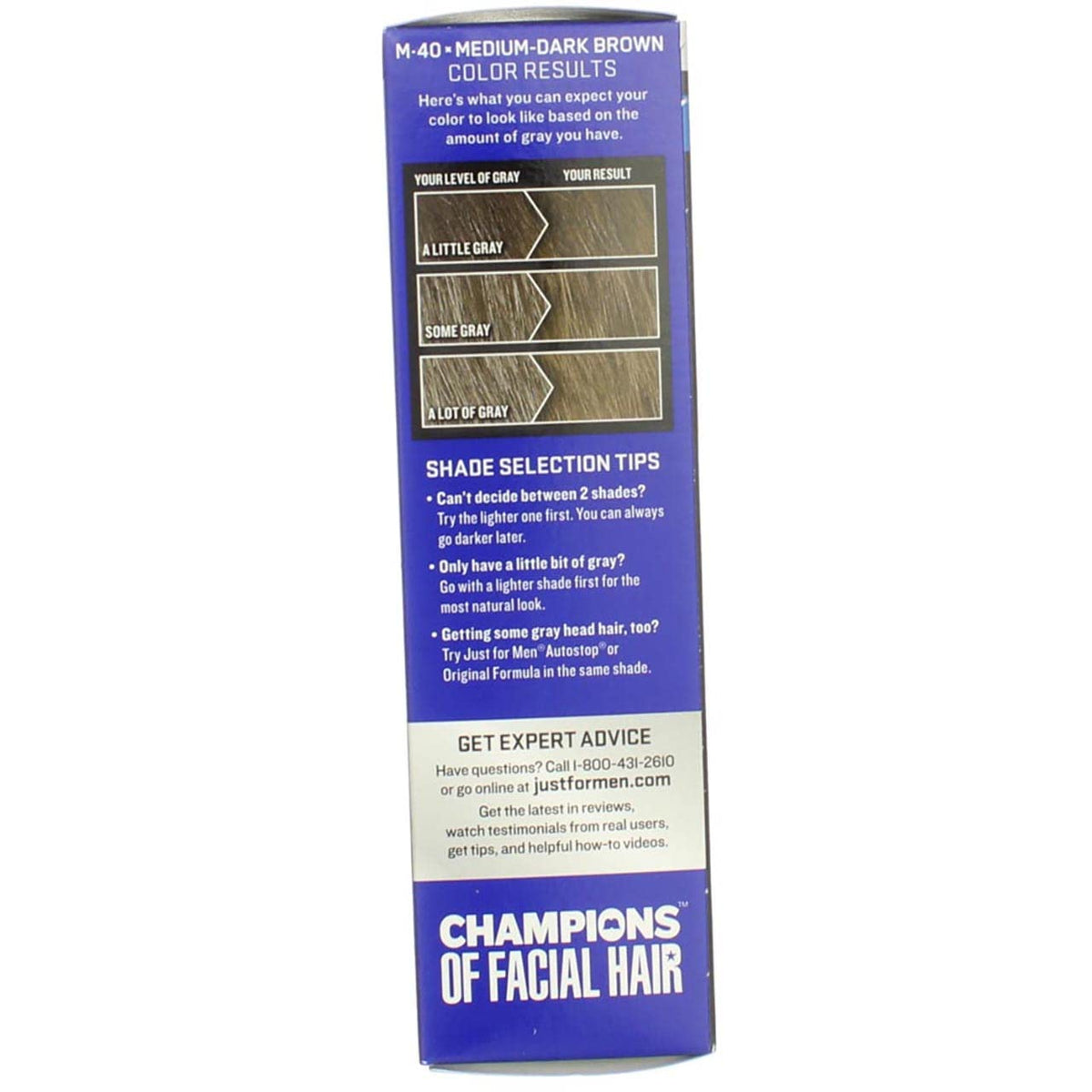White Smoke JUST FOR MEN Brush-In Color Gel, Medium-Dark Brown M-40 1 ea