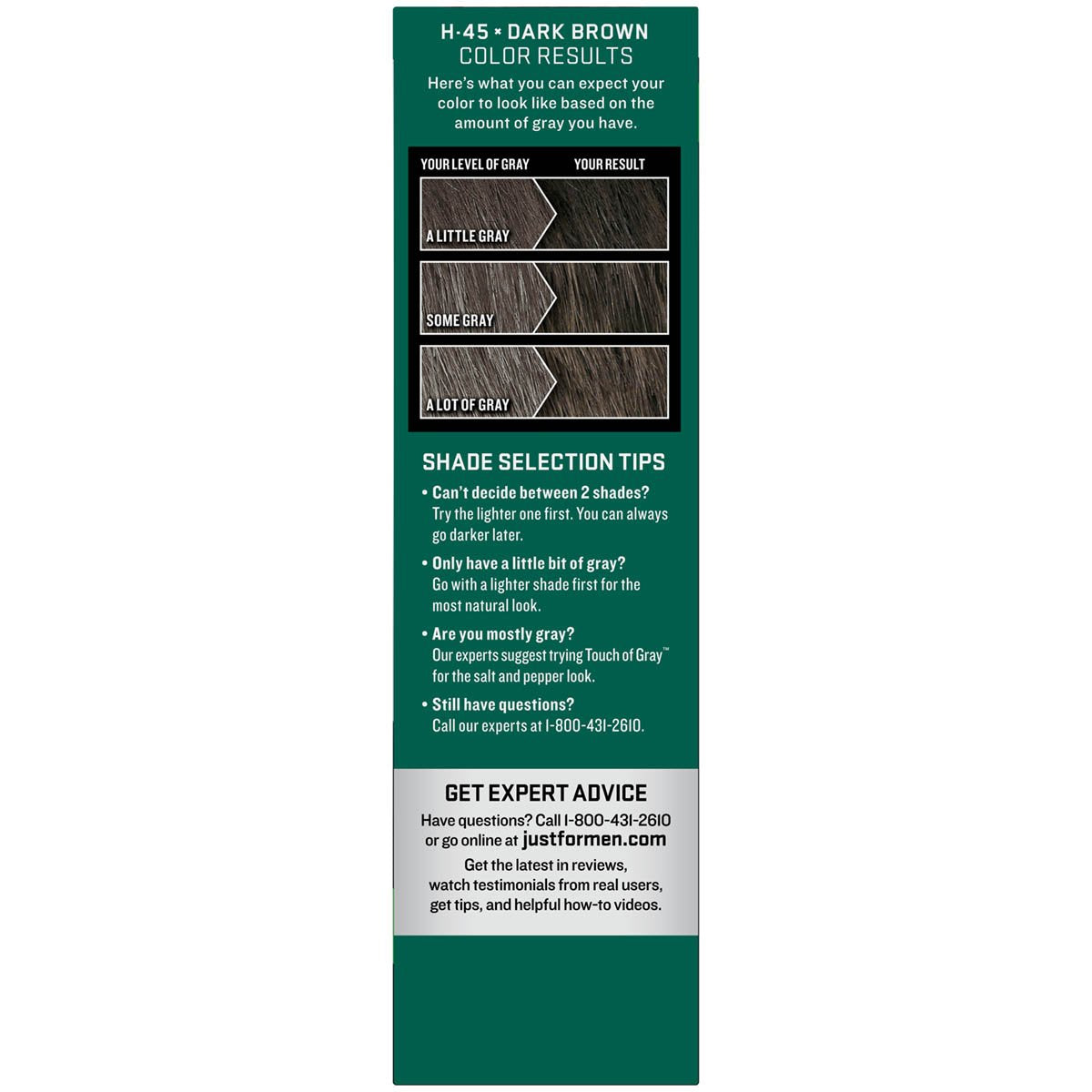 Dark Slate Gray Just For Men Original Formula Men's Hair Color, Dark Brown