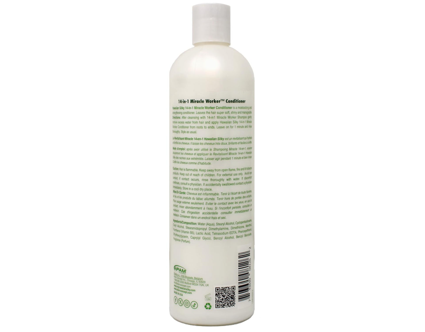 Dark Gray Hawaiian Silky Miracle Worker 14-in-1 Shampoo & Conditioner Bundle, Hydrating & Strengthening Hair Care Set, 16 fl oz Each