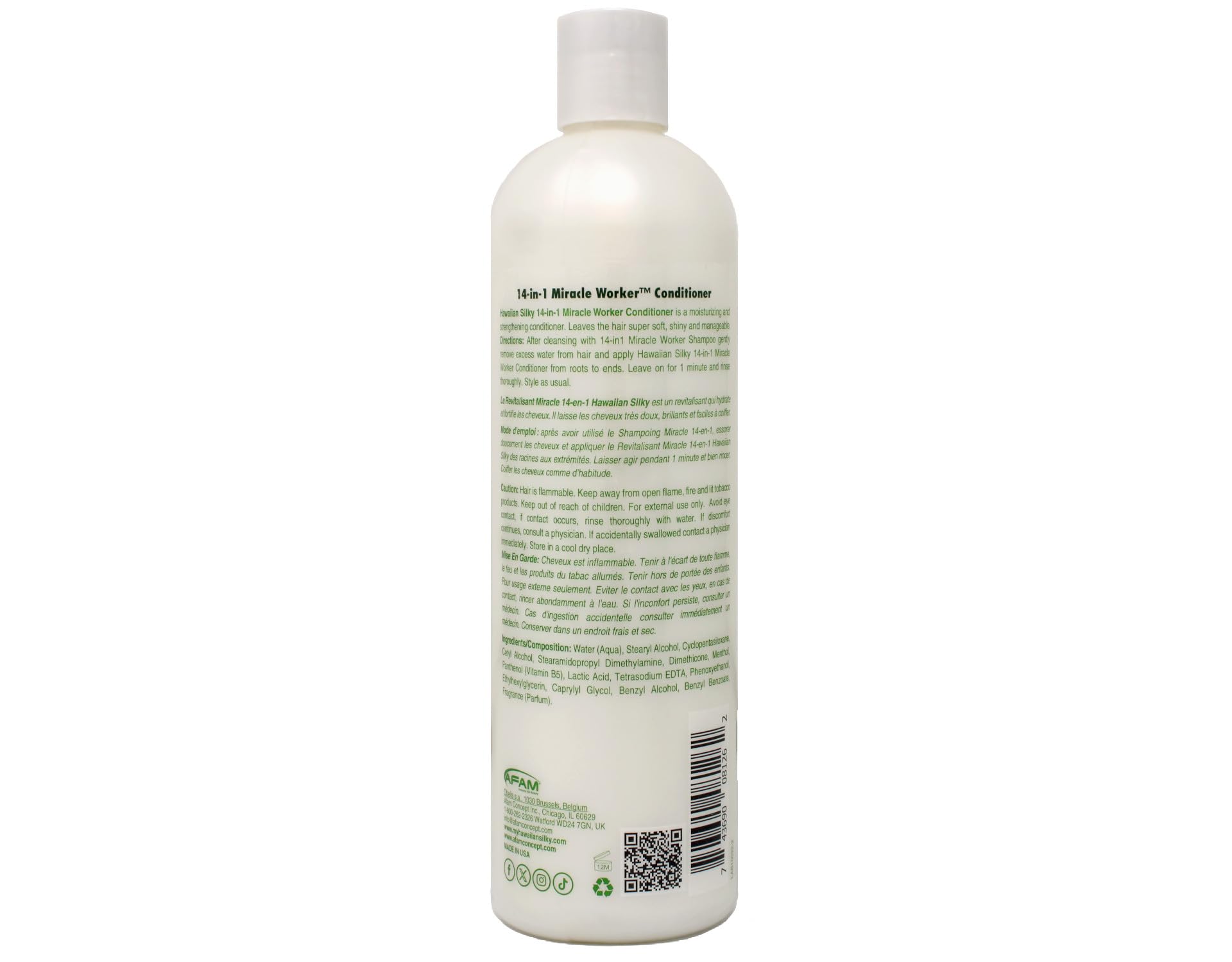 Dark Gray Hawaiian Silky Miracle Worker 14-in-1 Shampoo & Conditioner Bundle, Hydrating & Strengthening Hair Care Set, 16 fl oz Each