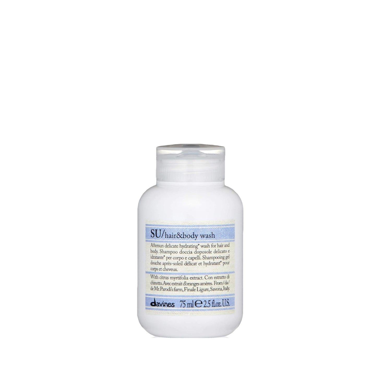 White Smoke Davines SU Hair & Body Wash, 2.5 fl.oz