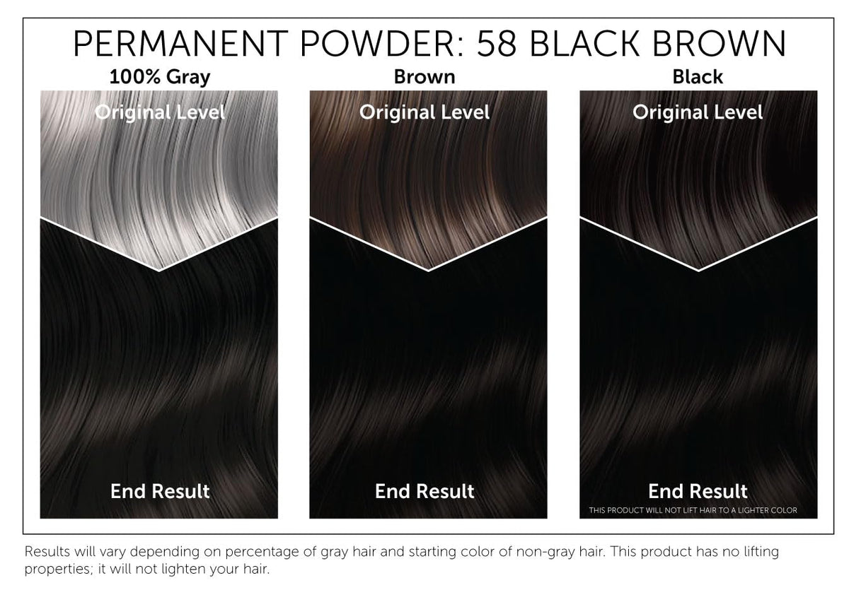 Black #58 Black Brown Bigen Permanent Powder - 12 Pack