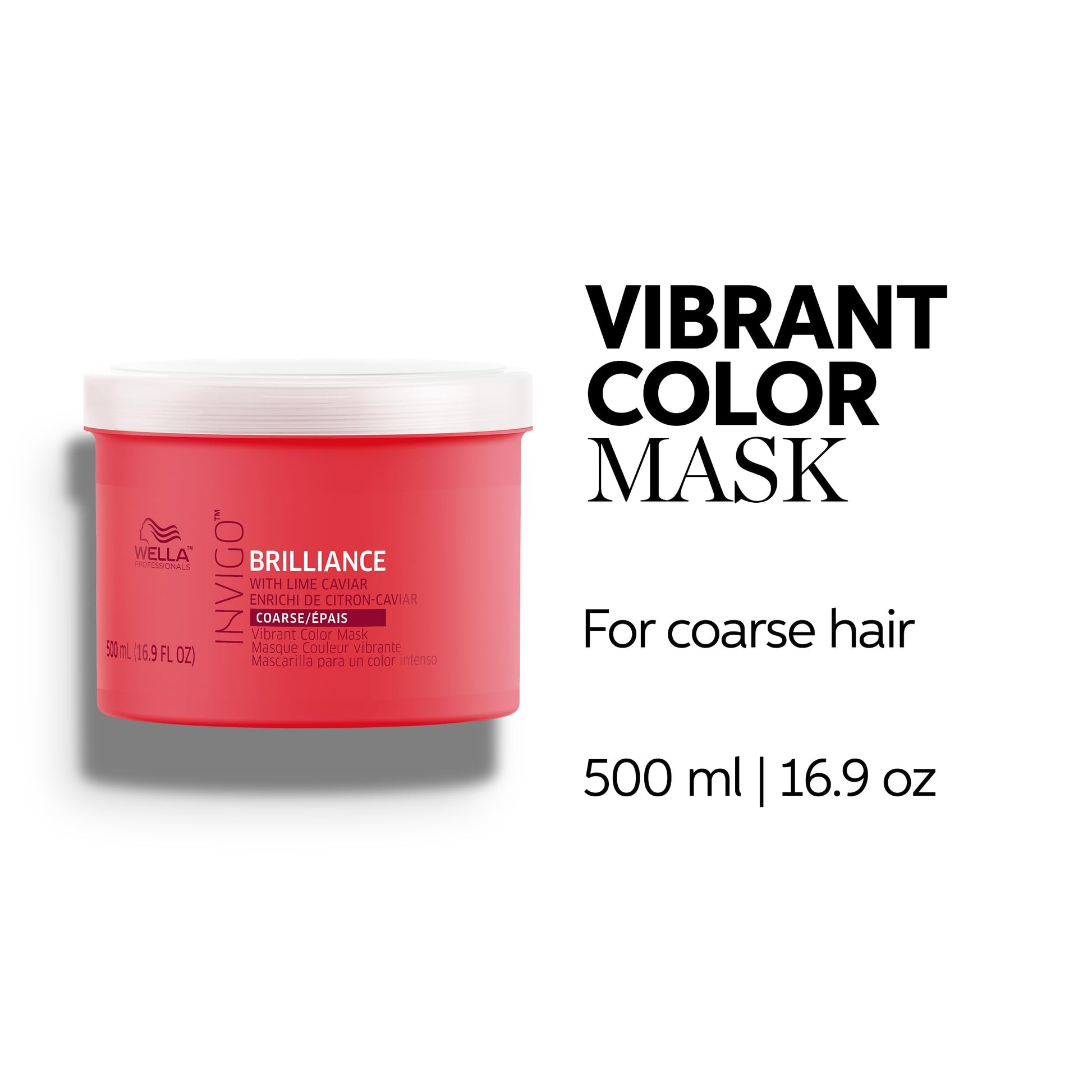 White Smoke Wella Professionals Invigo Brilliance Color Vibrancy Mask for Coarse Hair | Conditioning & Moisturizing Treatment | 16.9 Fl Oz