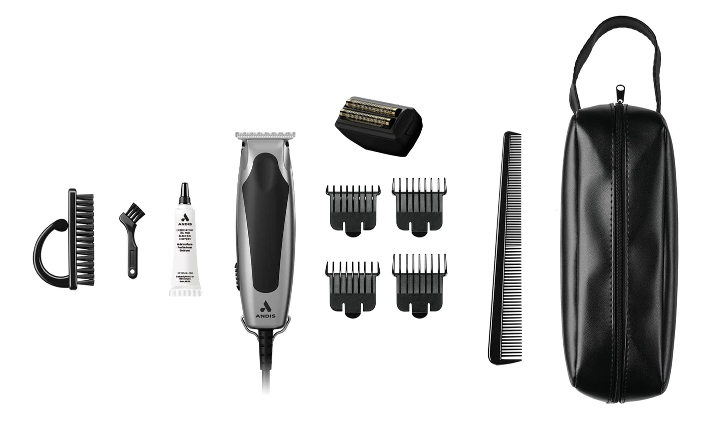 White Smoke Andis 42400 inLINER All-in-One Trim & Shave Hair Trimmer and Foil Shaver Kit, Silver