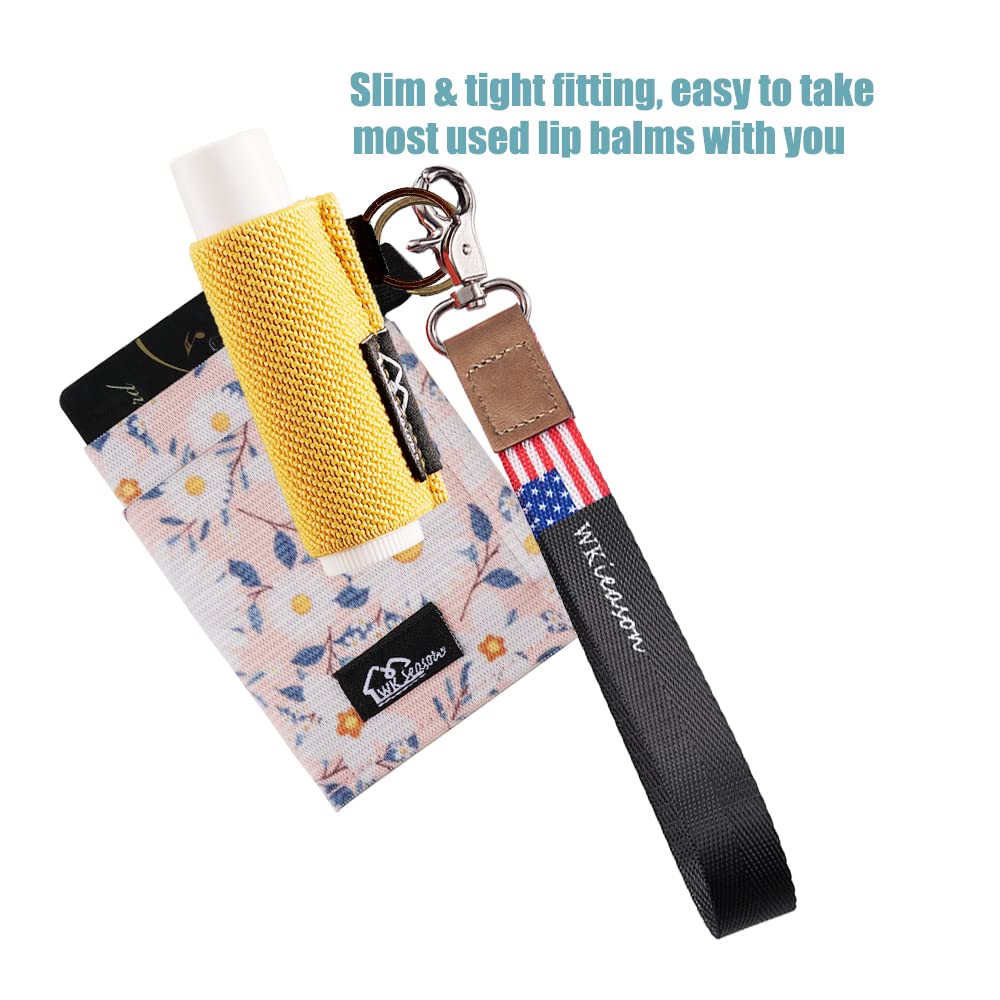 White Smoke WK IEASON Lip Balm Holder Keychain for LANEIGE, Summer Fridays, Small Christmas Gifts Stocking Stuffers for Teen Girls, Lip Gloss Holder Compatible With Chapstick, Burt's Bees Elastic Lipstick Holder