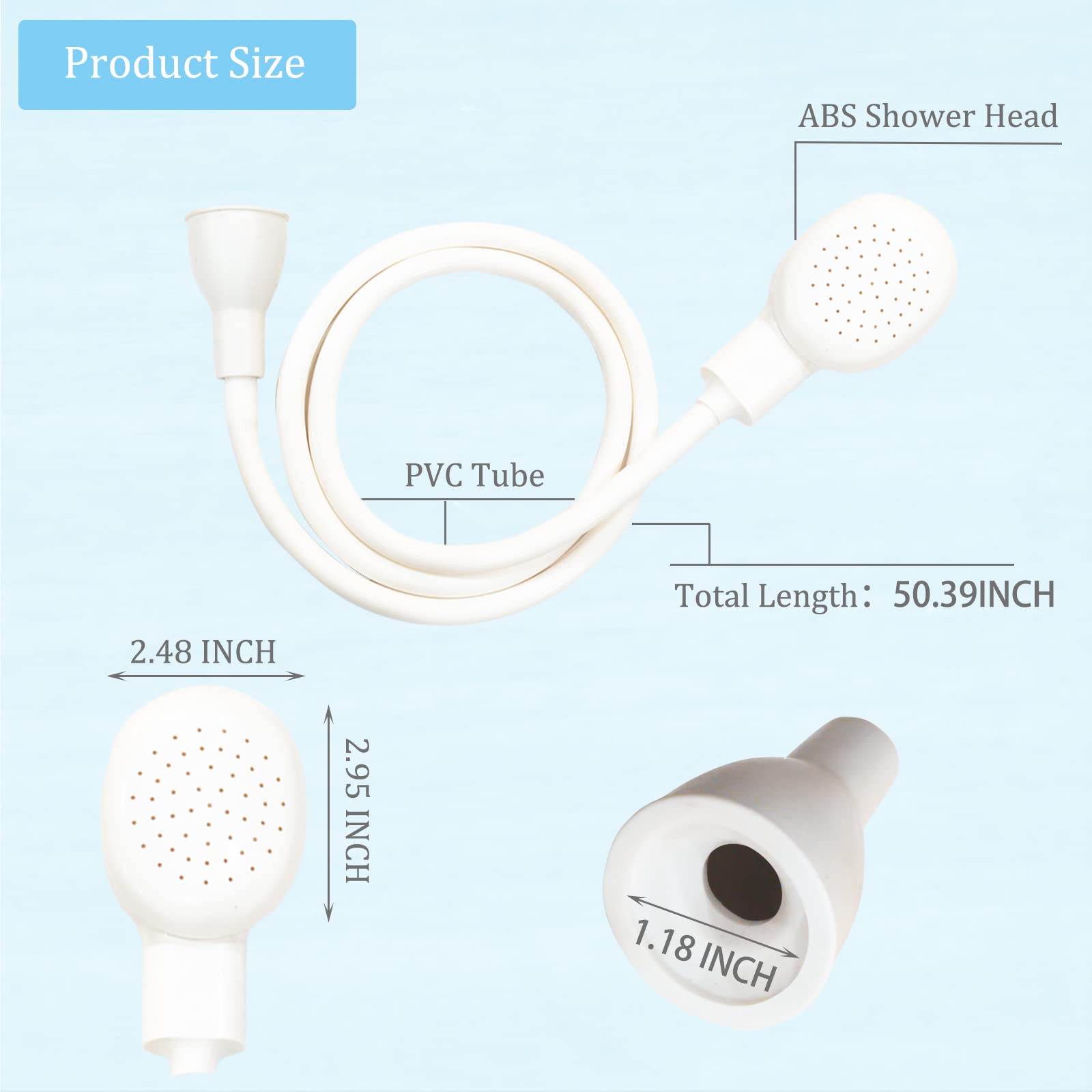 Alice Blue Sink Spray Rubber Hose, Sink Hose Attachment for Faucet Portable Sink Hose Faucet Sprayer, Shampoo Sprayer for Dog, Pets, Bathing Baby, Washing Hair, Rinsing Vegetables (For sink)