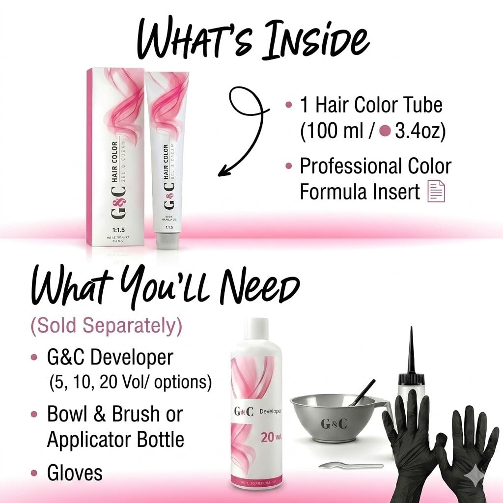 White Smoke Hair Bar NYC Professional Permanent Hair Colors 7.73/7.BG Medium Brown Gold Blonde Intense & Bright Color Long-Lasting | Shiny Hair, Soft to Touch 3.4oz 100ml Made in Italy