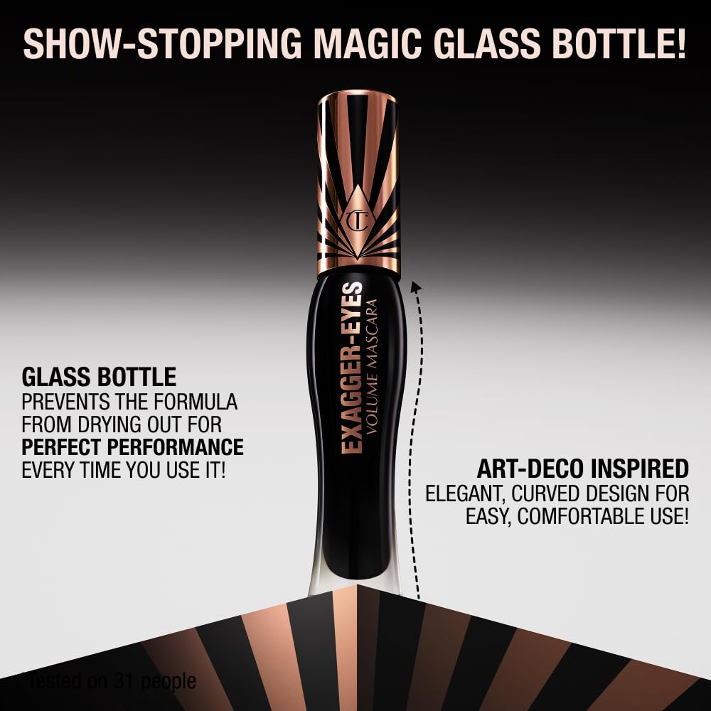 Black Charlotte Tilbury Exagger-Eyes Volume & Length Mascara, Exagger-Black