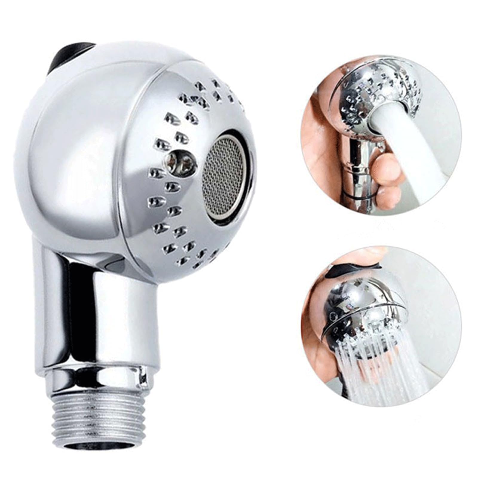 White Smoke Sink Faucet Sprayer Attachment - Salon Shampoo Bowl Spray Head, Spherical Pedicure Chair Shower Head, Adjustable Hair Washing Handheld Shower Head for Salon & Spa Chairs