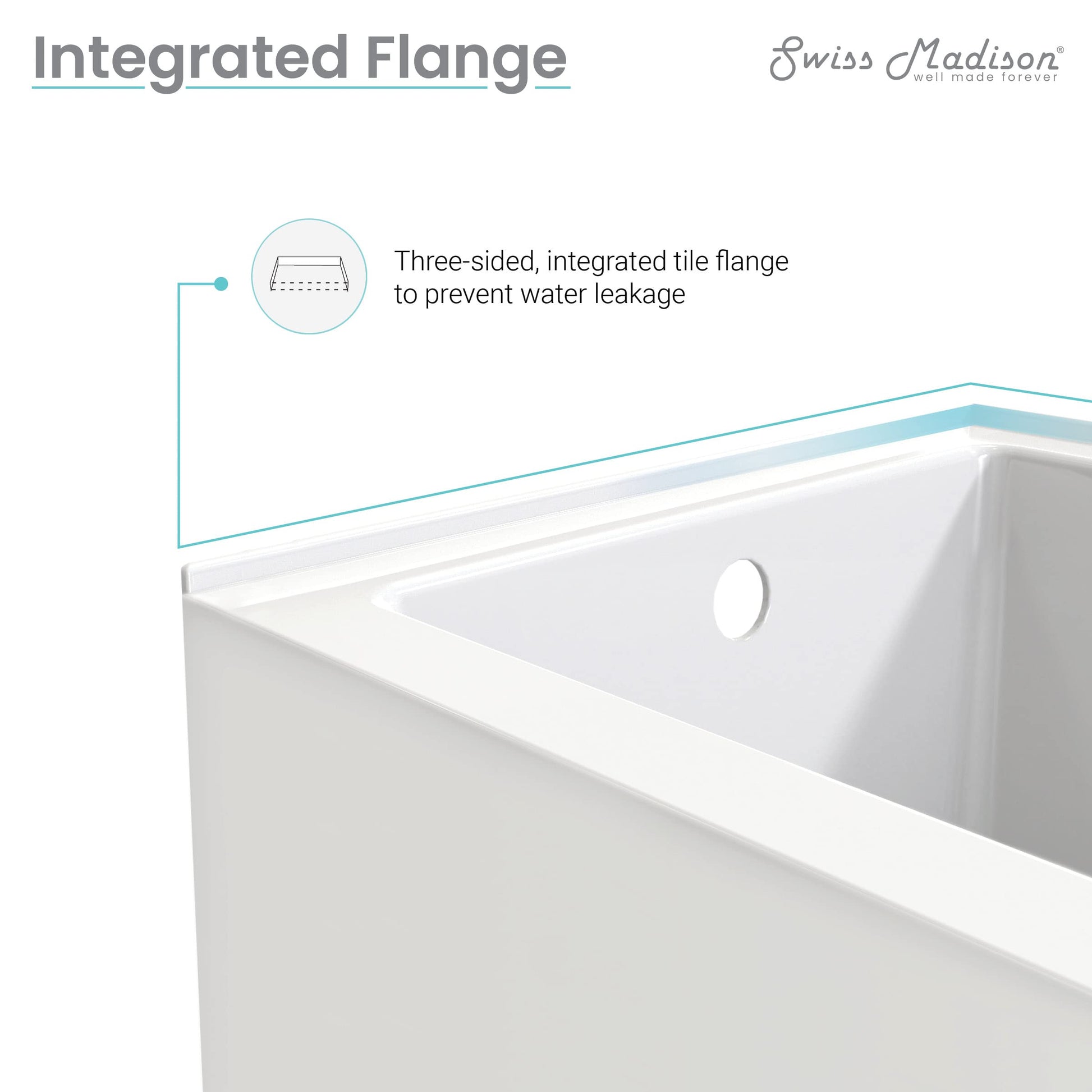 White Smoke Lausanne 72" x 36" Left-Hand Drain Alcove Bathtub with Apron