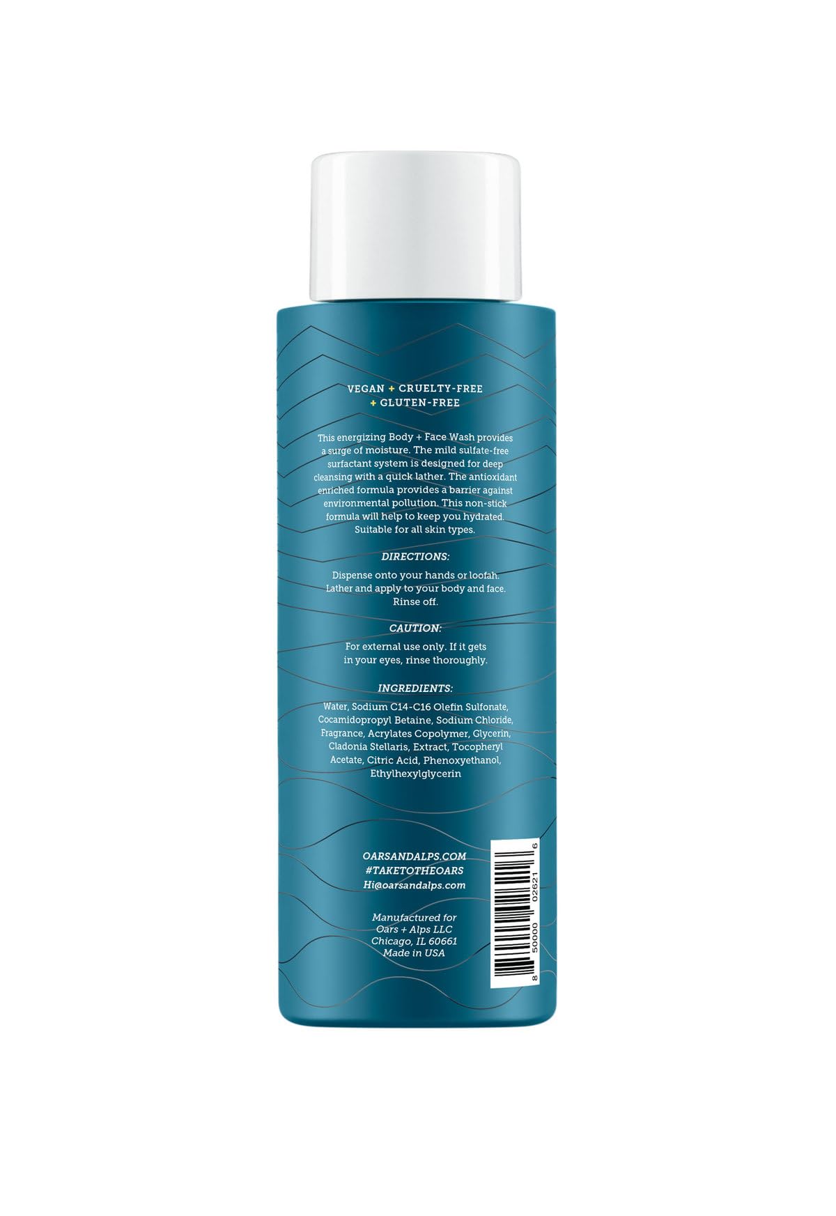 Steel Blue Oars + Alps Mens Body & Face Wash, Moisturizing Body Wash, 1pk, 13.5 Fl Oz