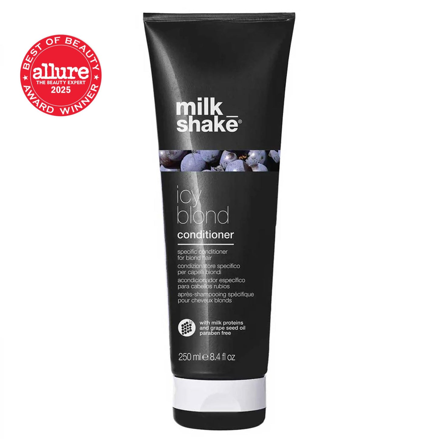 White Smoke milk_shake icy blond conditioner | award winning toning conditioner with black pigment to neutralize yellow and brass in platinum blonde hair | hydrates and brightens cool tones 8.4 fl oz