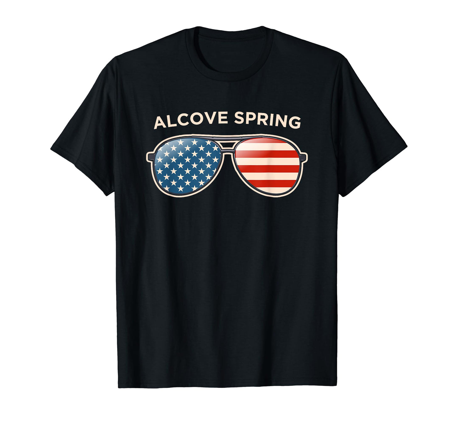 White Smoke Alcove Spring, KS Vintage US Flag Sunglasses T-Shirt