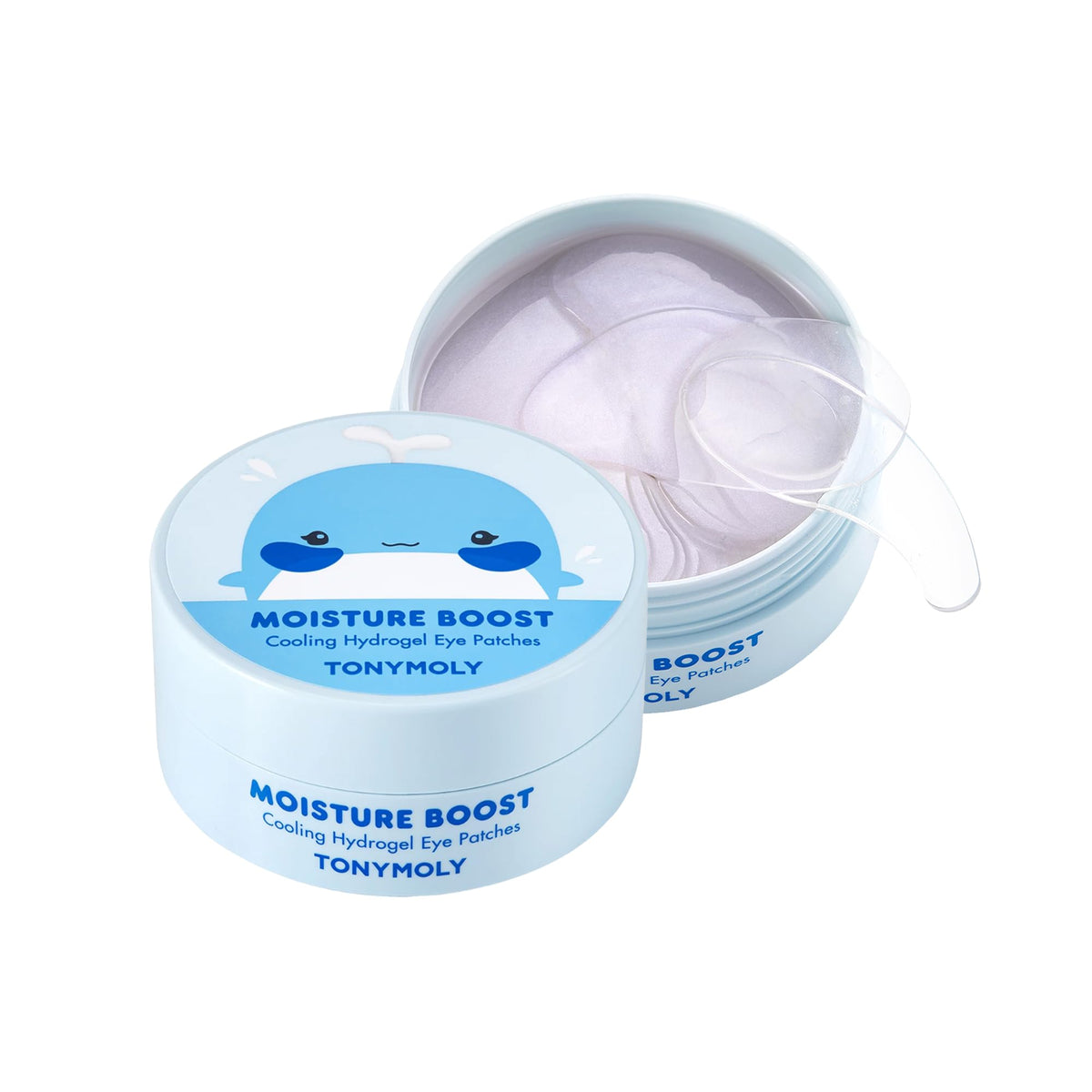 White Smoke TONYMOLY Moisture Boost Hydrogel Eye Patches - Hyaluronic Acid, 30 Pairs