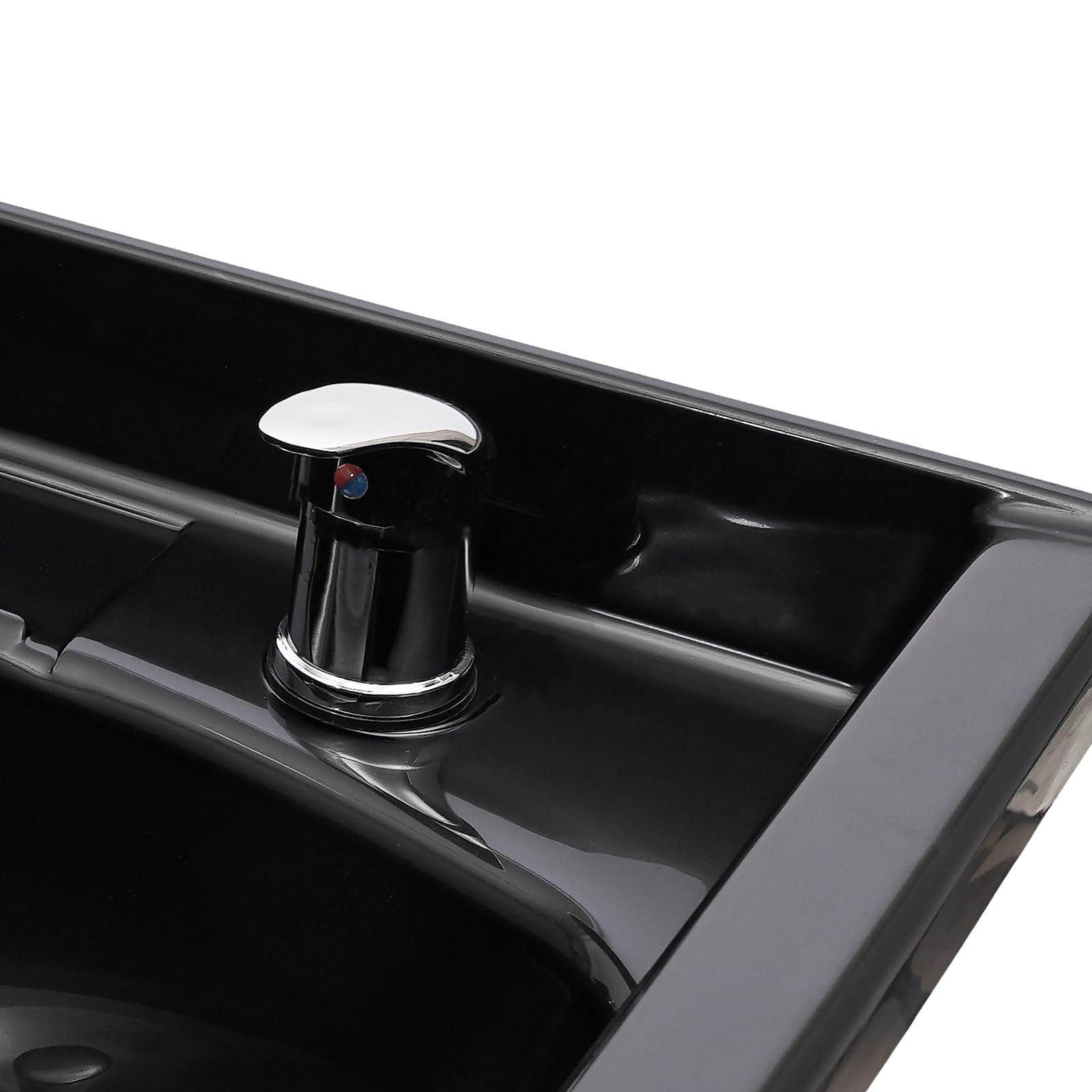 Black Shampoo Bowl For Salon, Wall Mounted Backwash ABS Salon Spa Barber Equipment With Spray Head, Professional Salon Spa Beauty Brushed Sink 9.84" in Depth, Portable Shampoo Bowl for Hair Stylists