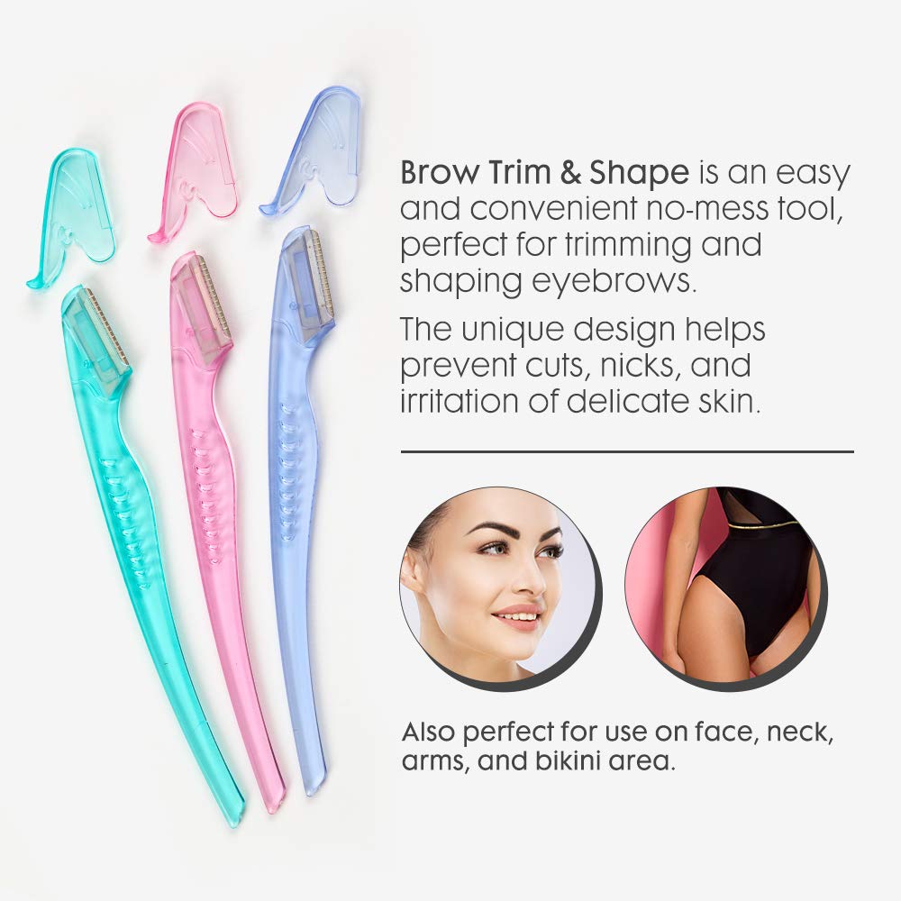 White Smoke Ardell Pro Brow for Trim & Shape – Eyebrow Razor, Trimmer, and Shaper with Cover, Face Razor for Women, Dermaplane Razor, 1 Pack