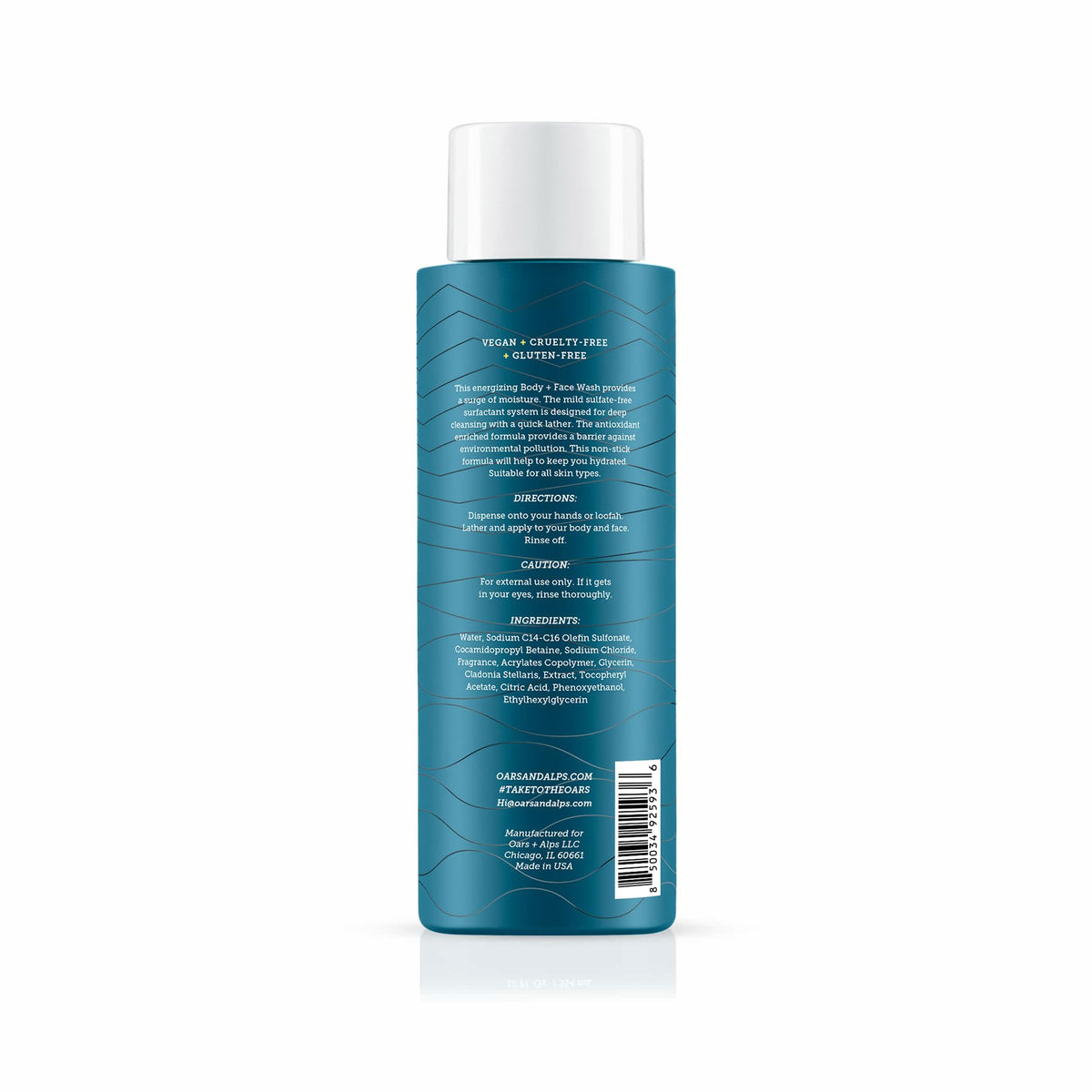 Steel Blue Oars + Alps Mens Body & Face Wash, Moisturizing Body Wash, 1pk, 13.5 Fl Oz