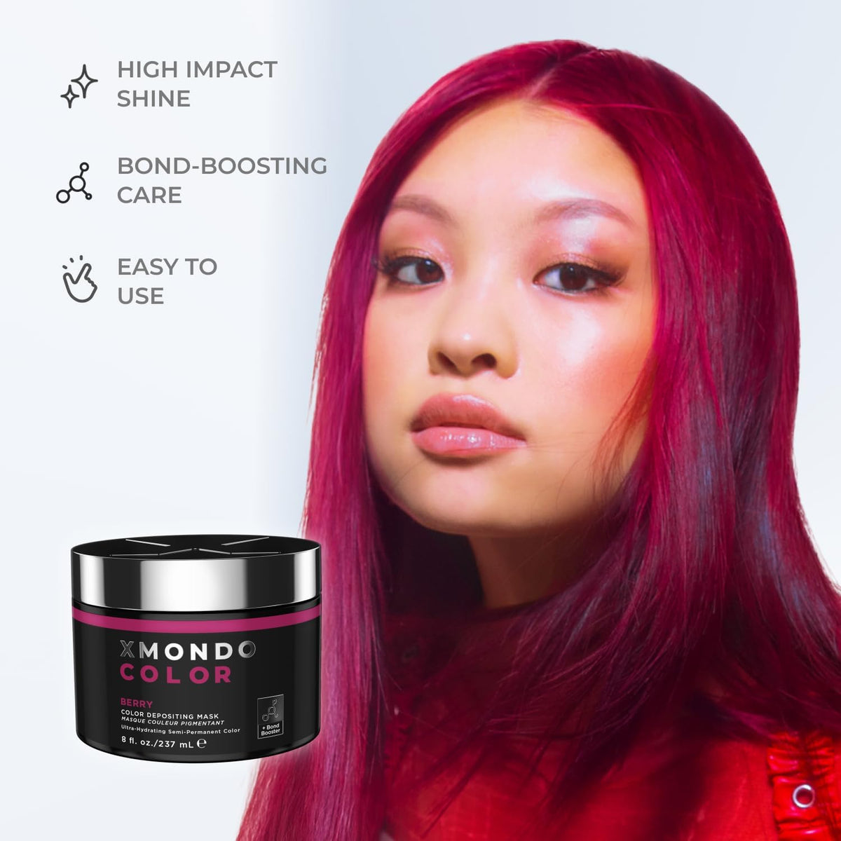 White Smoke XMONDO Color Berry Depositing Mask, Red Purple Hair Dye, 8 Fl Oz