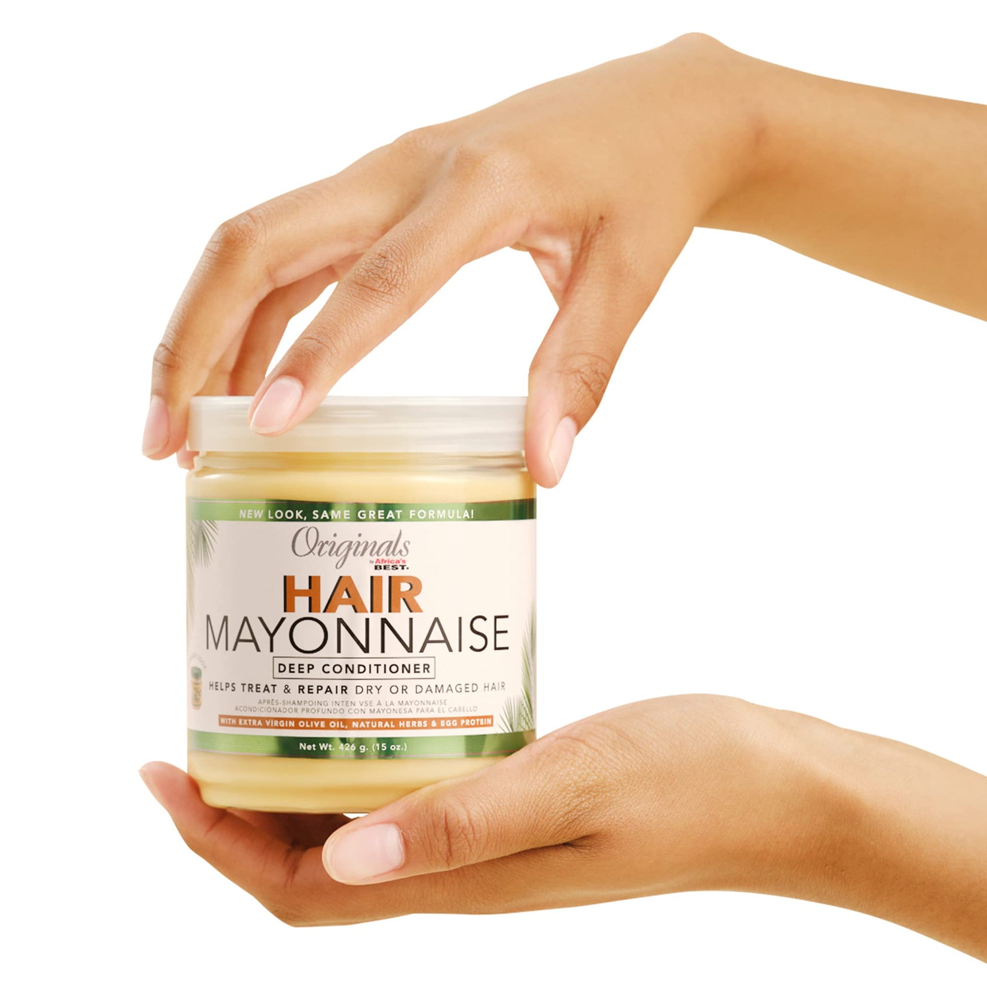 Originals by Africa's Best Hair Mayonnaise Conditioner, 15 oz Jar, Enriched with Natural Botanical Herbal Extracts and Olive Oil to Deep Condition and Repair