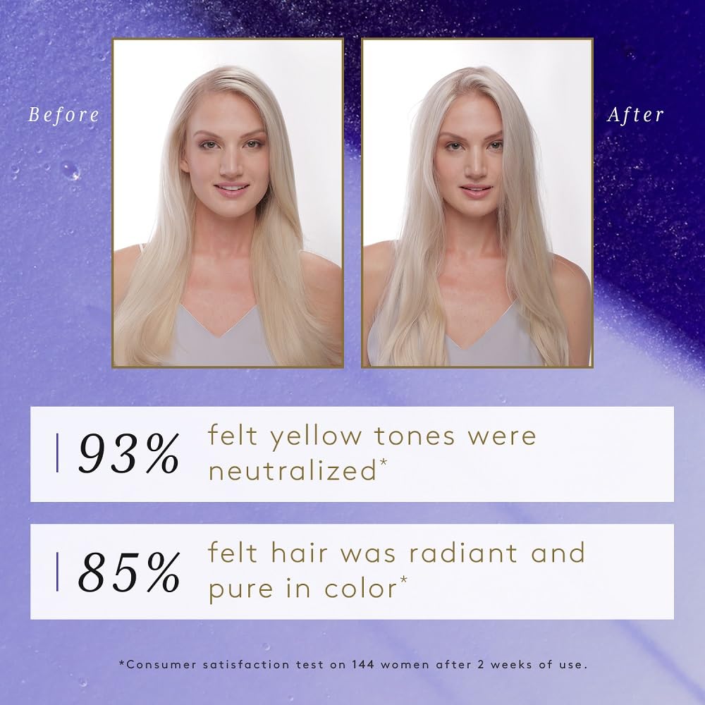 White Smoke Rene Furterer OKARA SILVER Toning Shampoo, Purple Shampoo for Blonde, White, Grey, Silver, Pastel Hair, 6.7 oz.