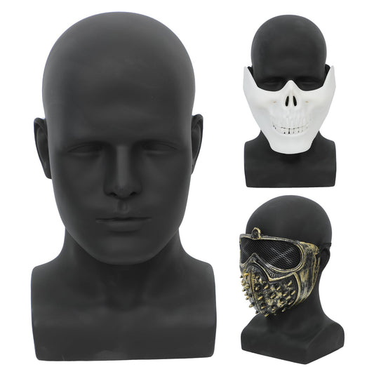 Dark Slate Gray AMLUCKS Male Mannequin Head Professional PVC Manikin Head for Display Wigs Hats Headphone Mask Sunglasses Scarf Jewelry Display Stand (Black)