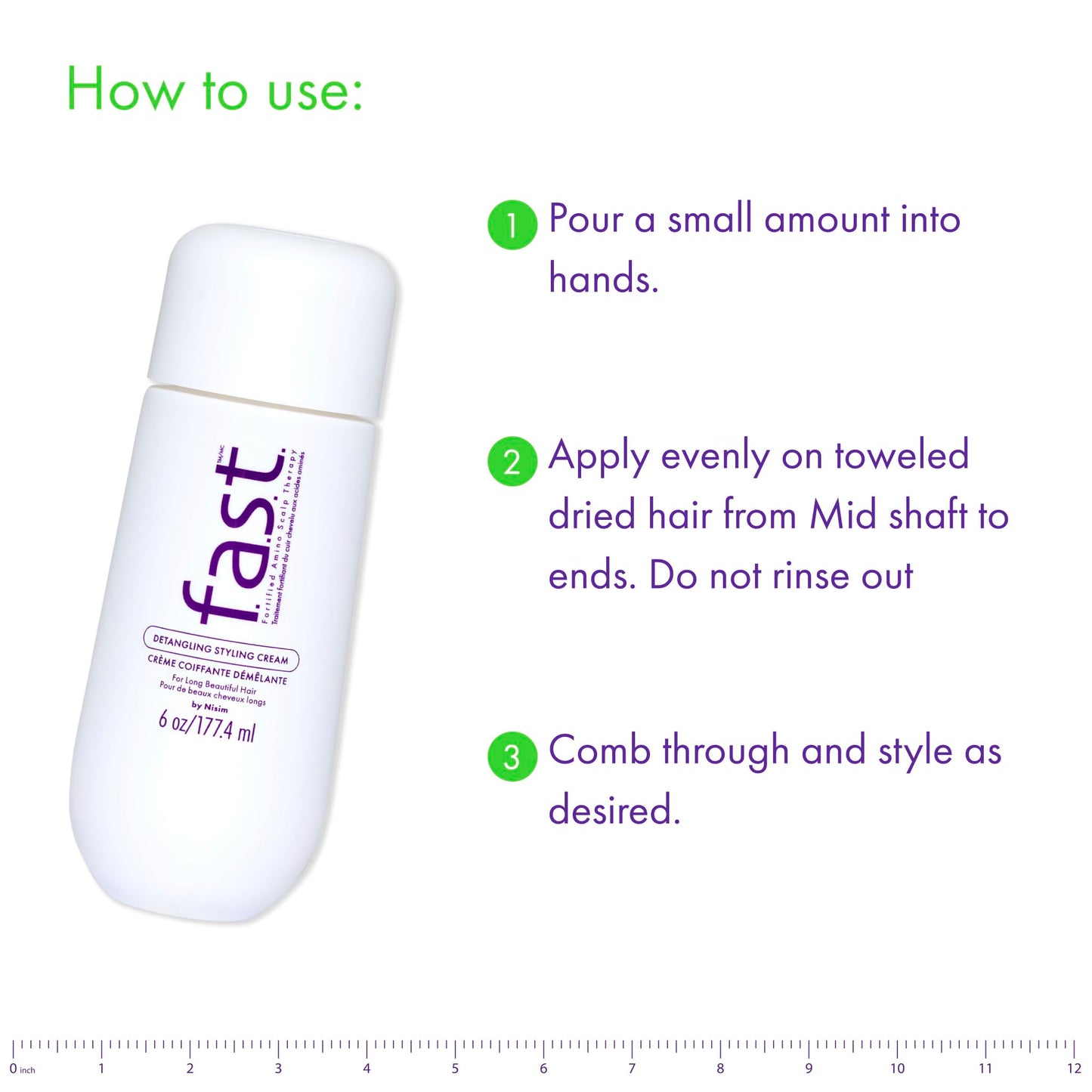White Smoke Nisim F.A.S.T. Fortified Amino Scalp Therapy Detangling Styling Cream for Long Beautiful Hair, 3 oz (6 oz)