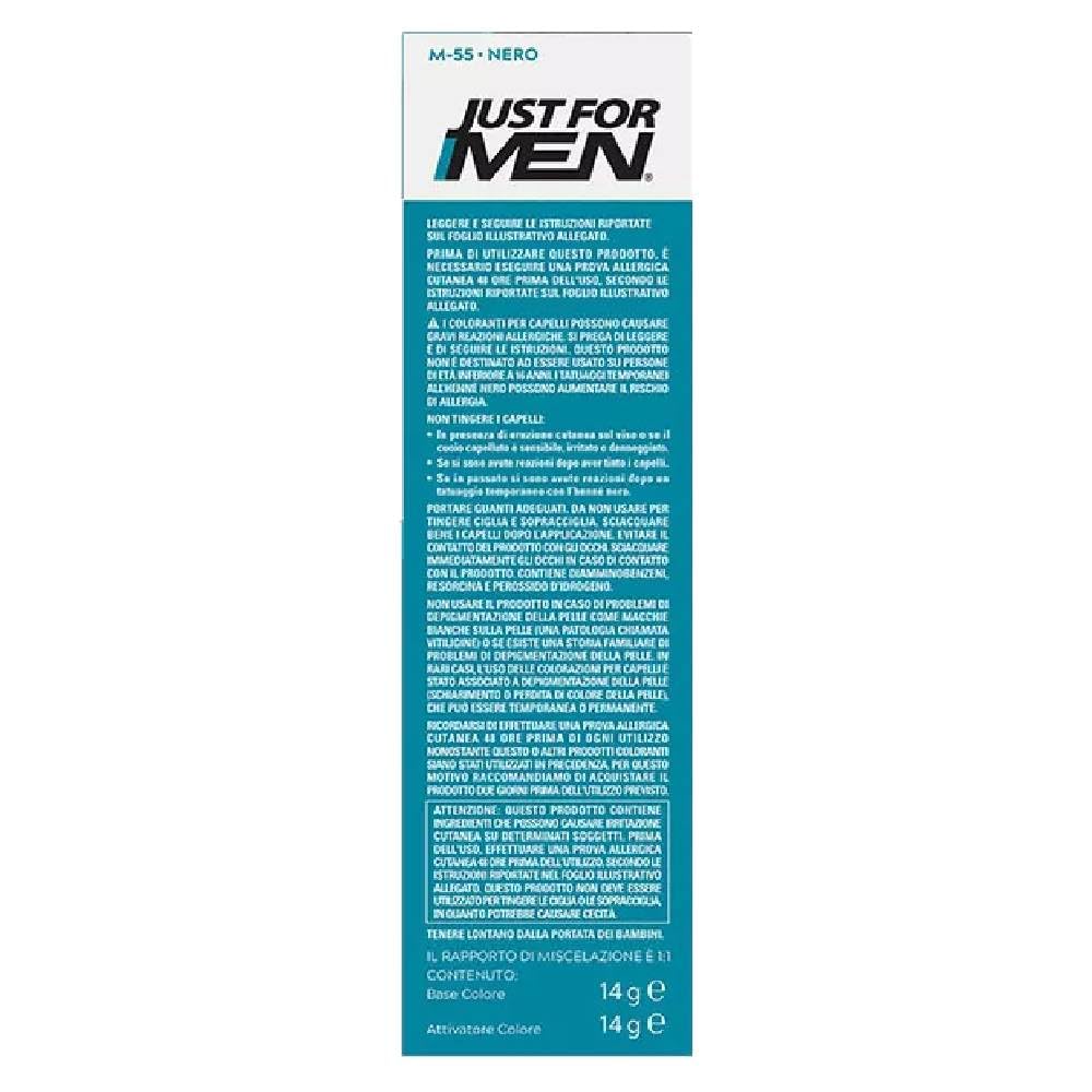 Cadet Blue JUST FOR MEN Color Gel Mustache & Beard M-55 Real Black 1 Each (Pack of 6)