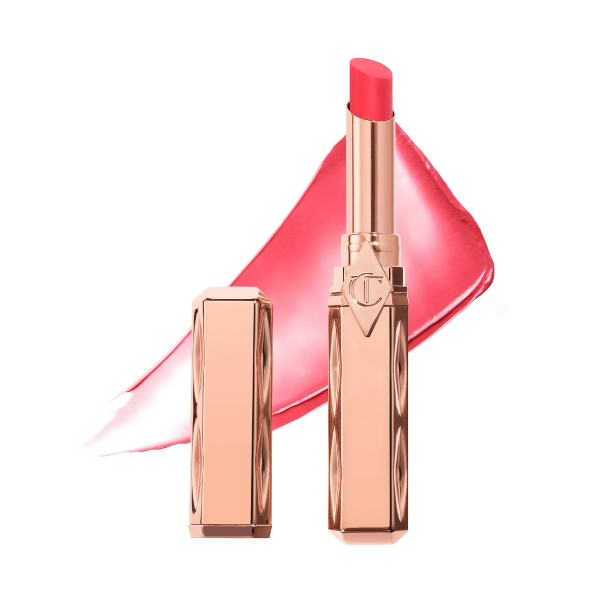 White Smoke Charlotte Tilbury Pillow Talk Blush Balm Lip Tint - Buildable Sheer Tint