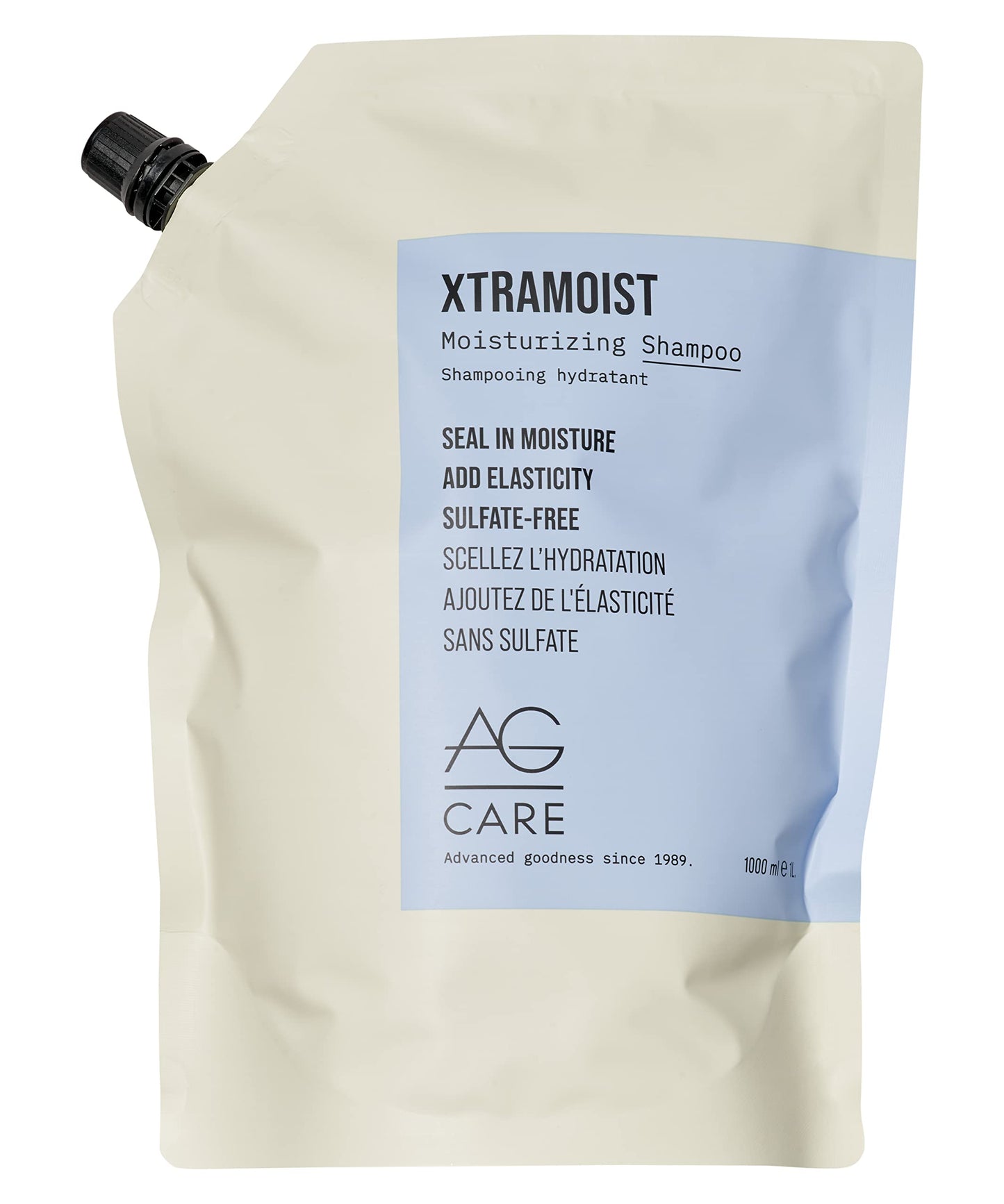 Light Gray AG Care Xtramoist Moisturizing Shampoo, Seal in Moisture and Add Shine, Sulfate-Free Shampoo, 33.8 Fl Oz
