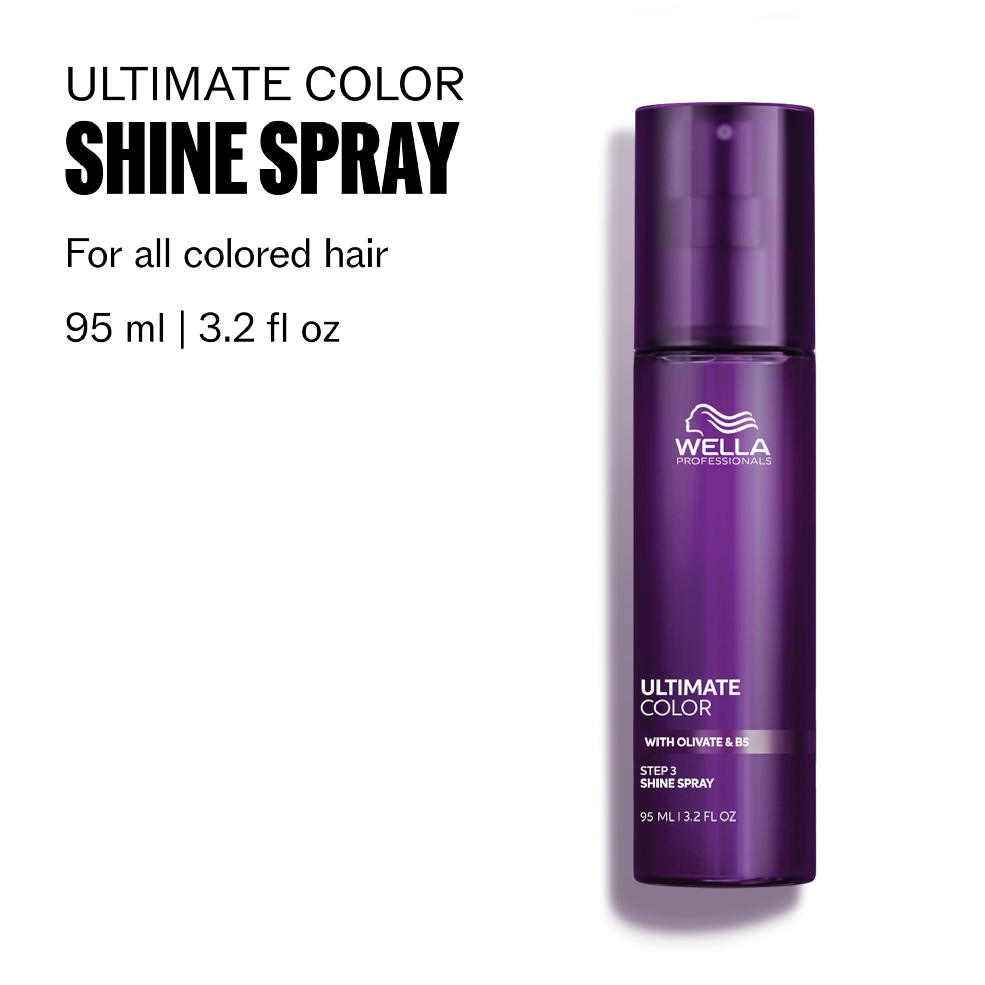 White Smoke Wella Professionals Ultimate Color Shine Spray | Shine and Lasting Smoothness | For All Color-Treated Hair | 3.2 Fl Oz | 95ml