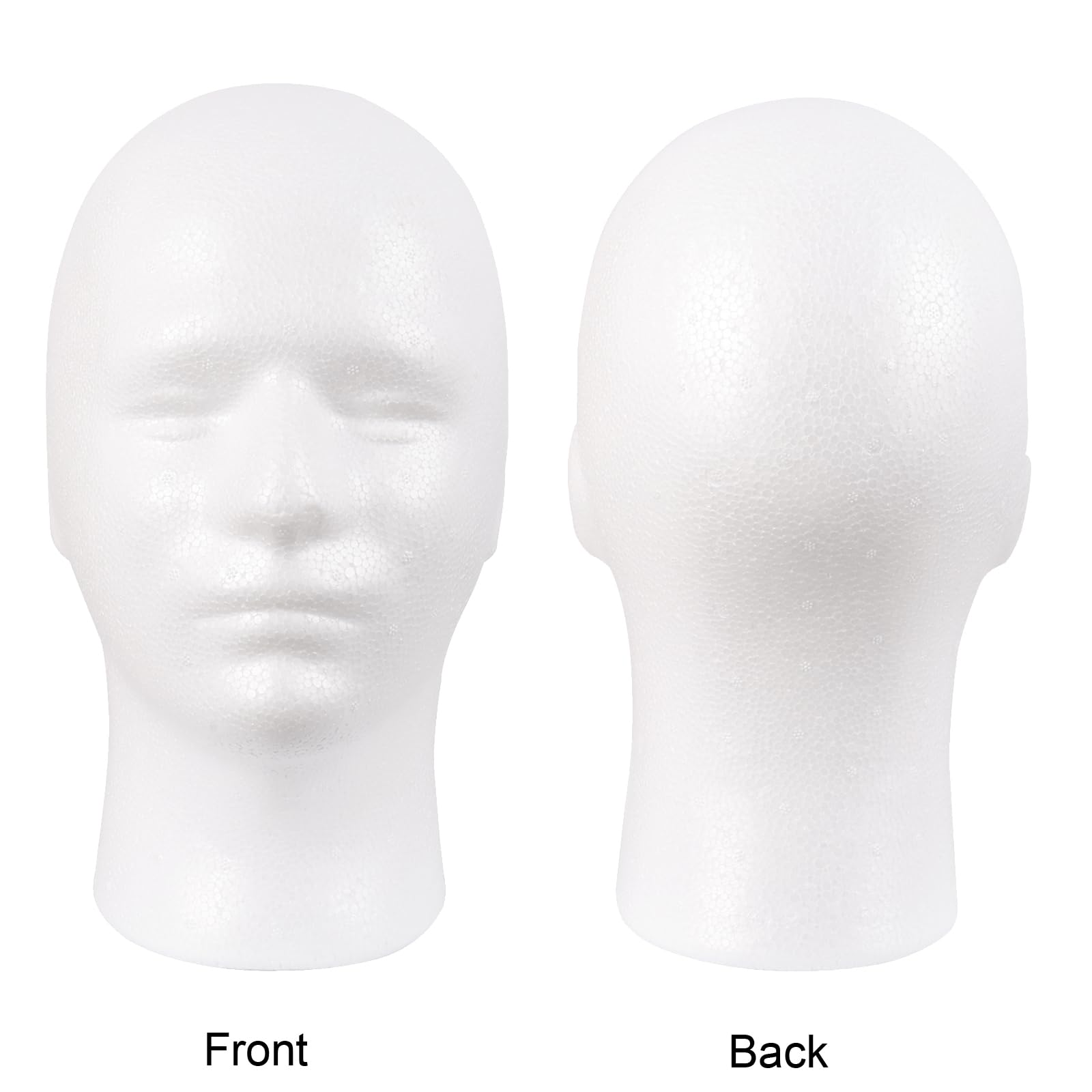 White Smoke MapofBeauty Mannequin Head Styrofoam Male Wig Display Model Mask Hat Foam Stand Halloween Makeup Wig Head (White)