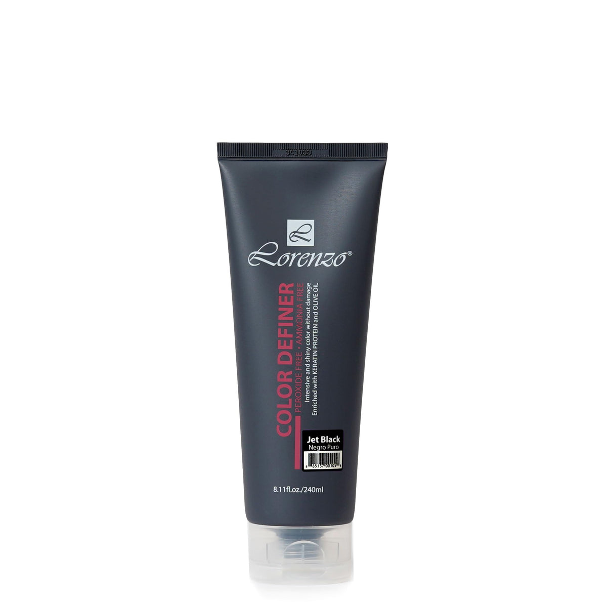 White Smoke L Lorenzo Color Definer Cellophane 8.11fl.oz/240ml | Peroxide & Ammonia Free | Glossy hair Brilliant color without Damaged Hair | Stain Remover Inside (Jet Black, 240ml / 8.11Fl.Oz)