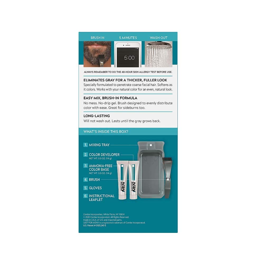 Dark Cyan Just For Men Brush-in Color Gel Medium Brown M-35